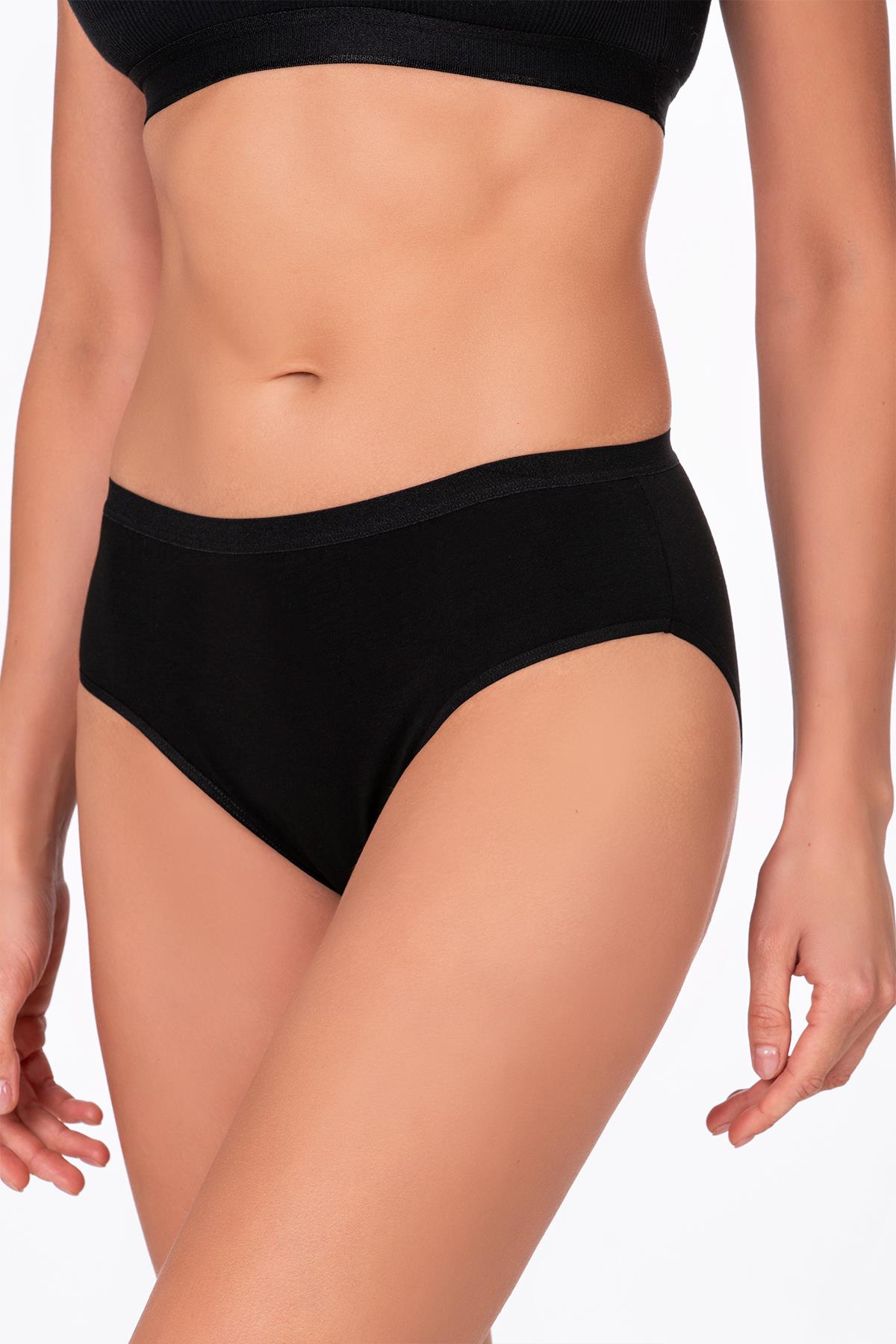 Kadın Pamuklu Bato Külot Siyah | K6121 