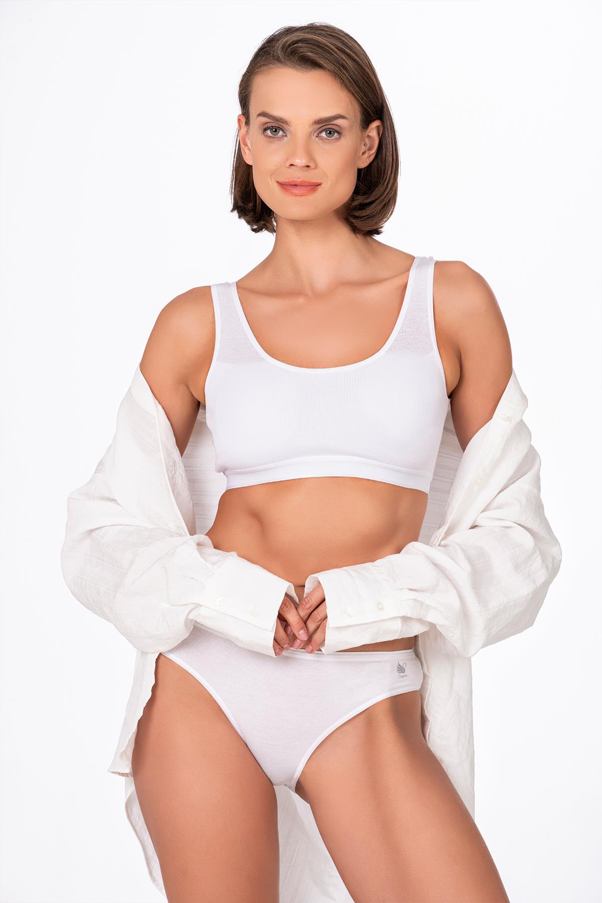 Kadın Pamuklu Modal Slip Külot | Beyaz K23924