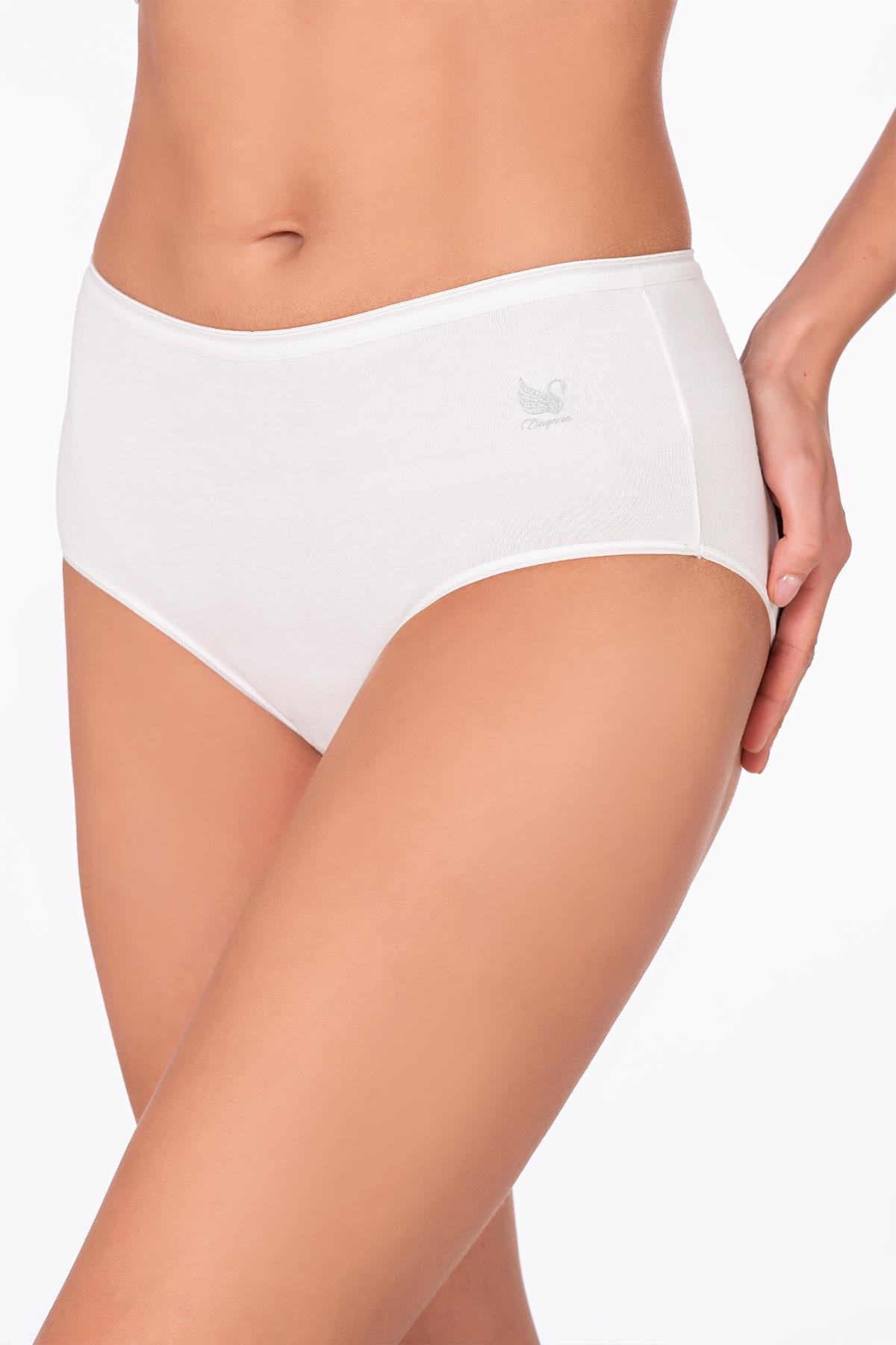 Kadın Pamuklu Yüksek Bel Bato Modal Külot | Ekru K23922