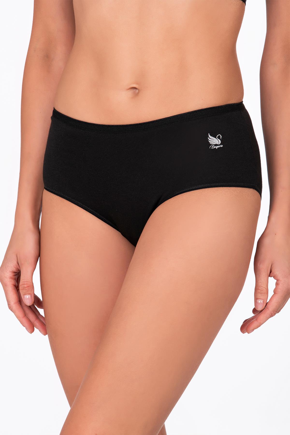 Kadın Pamuklu Yüksek Bel Bato Modal Külot | Siyah K23922