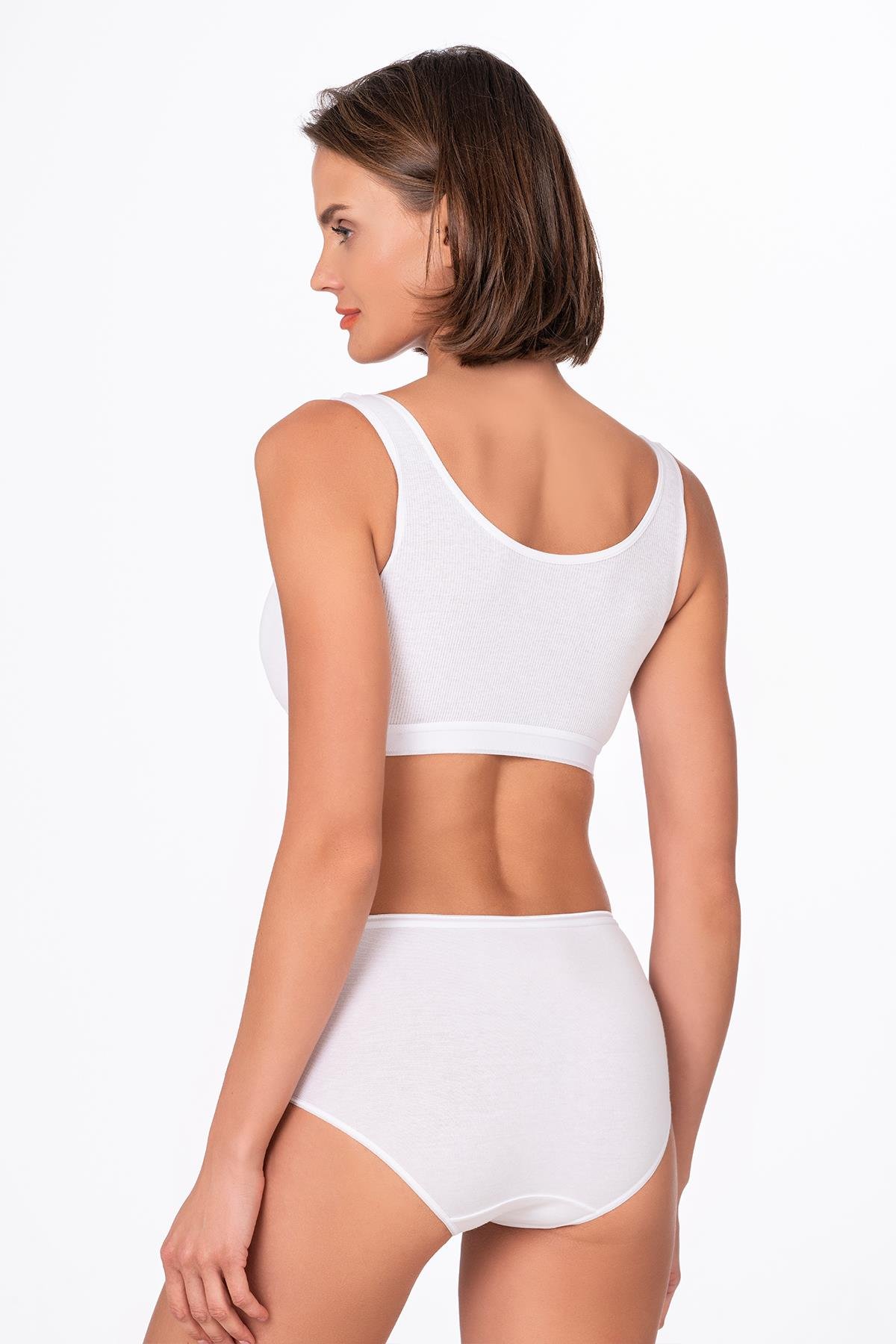 Kadın Pamuklu Yüksek Bel Bato Modal Külot | Beyaz K23922