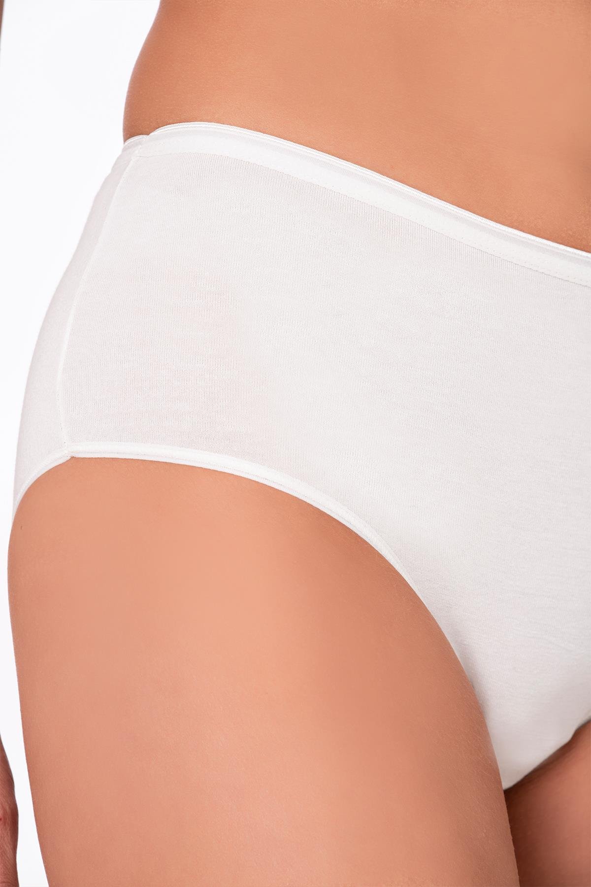 Kadın Pamuklu Yüksek Bel Bato Modal Külot | Ekru K23922