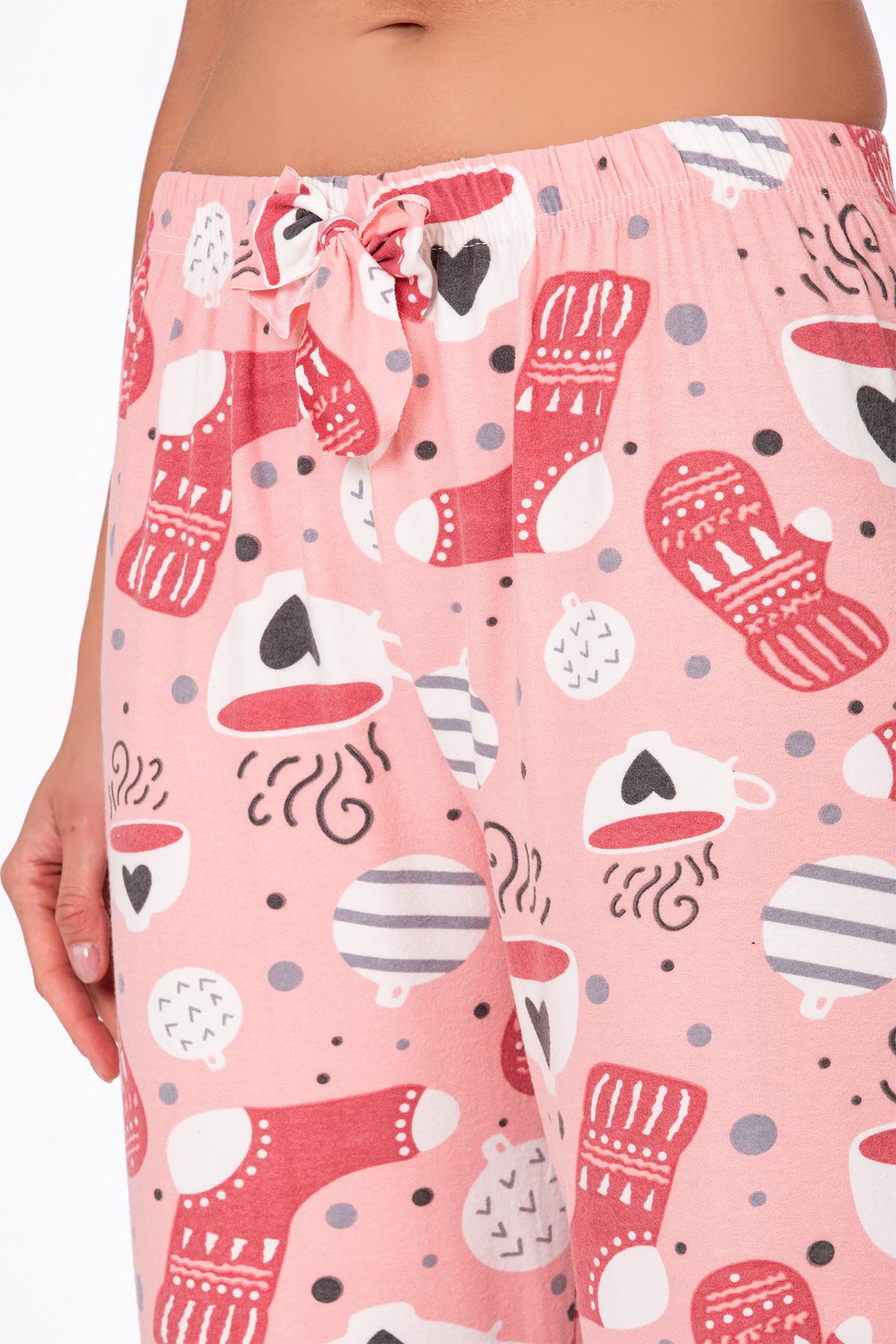 Kadın Süet Pijama Tek Alt