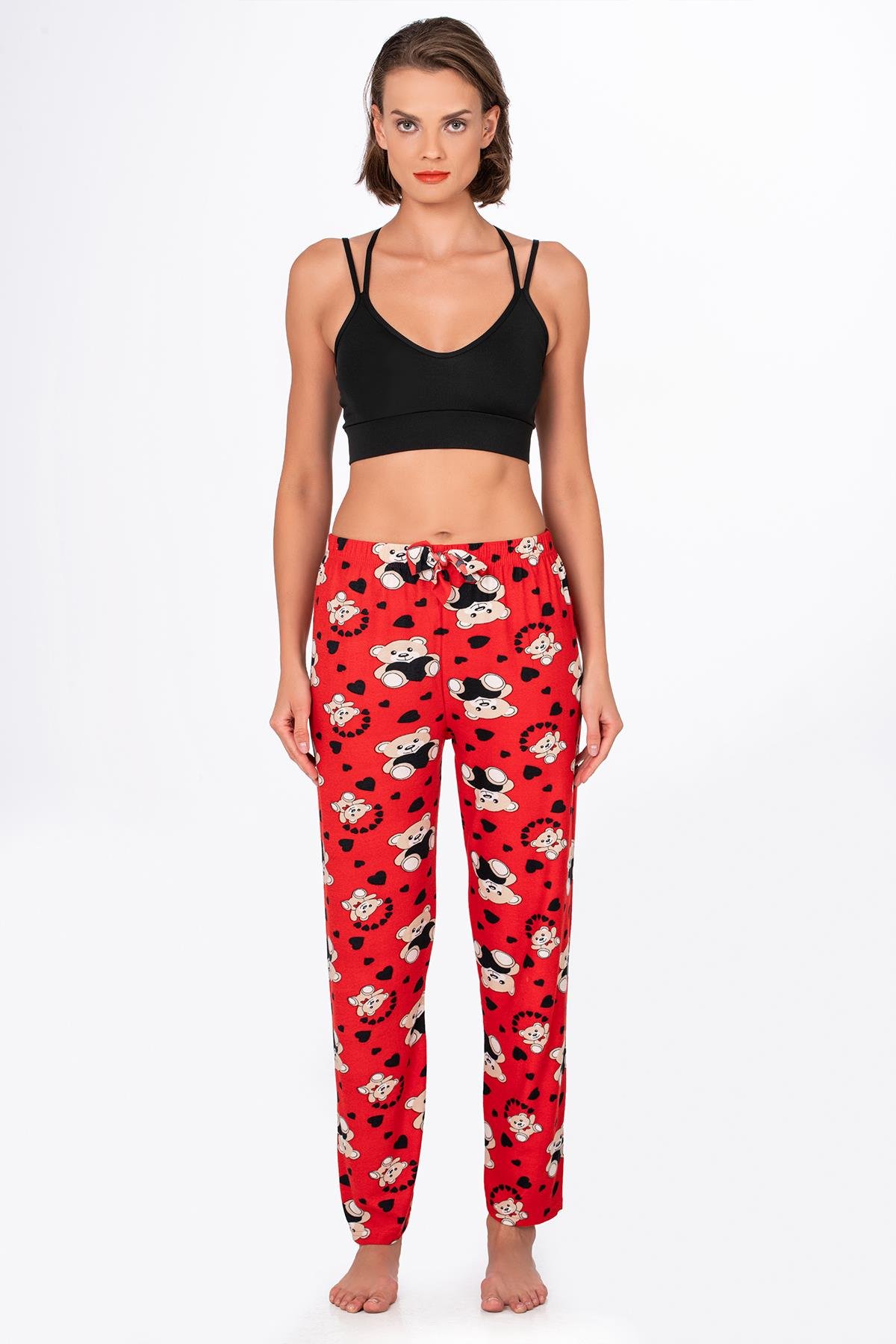 Kadın Süet Pijama Tek Alt