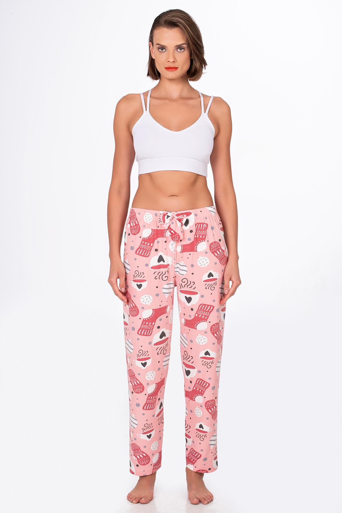 Kadın Süet Pijama Tek Alt