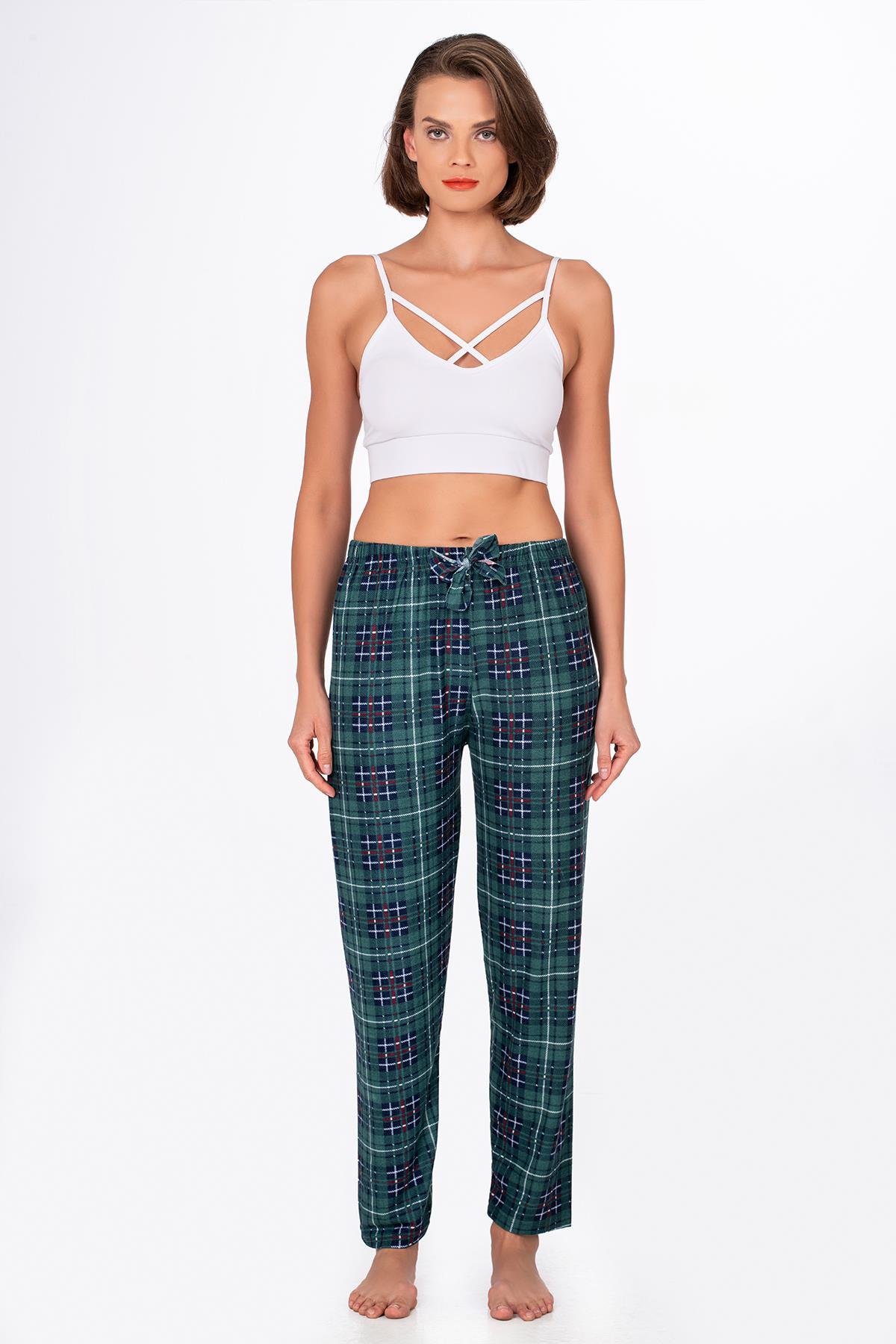 Kadın Süet Pijama Tek Alt