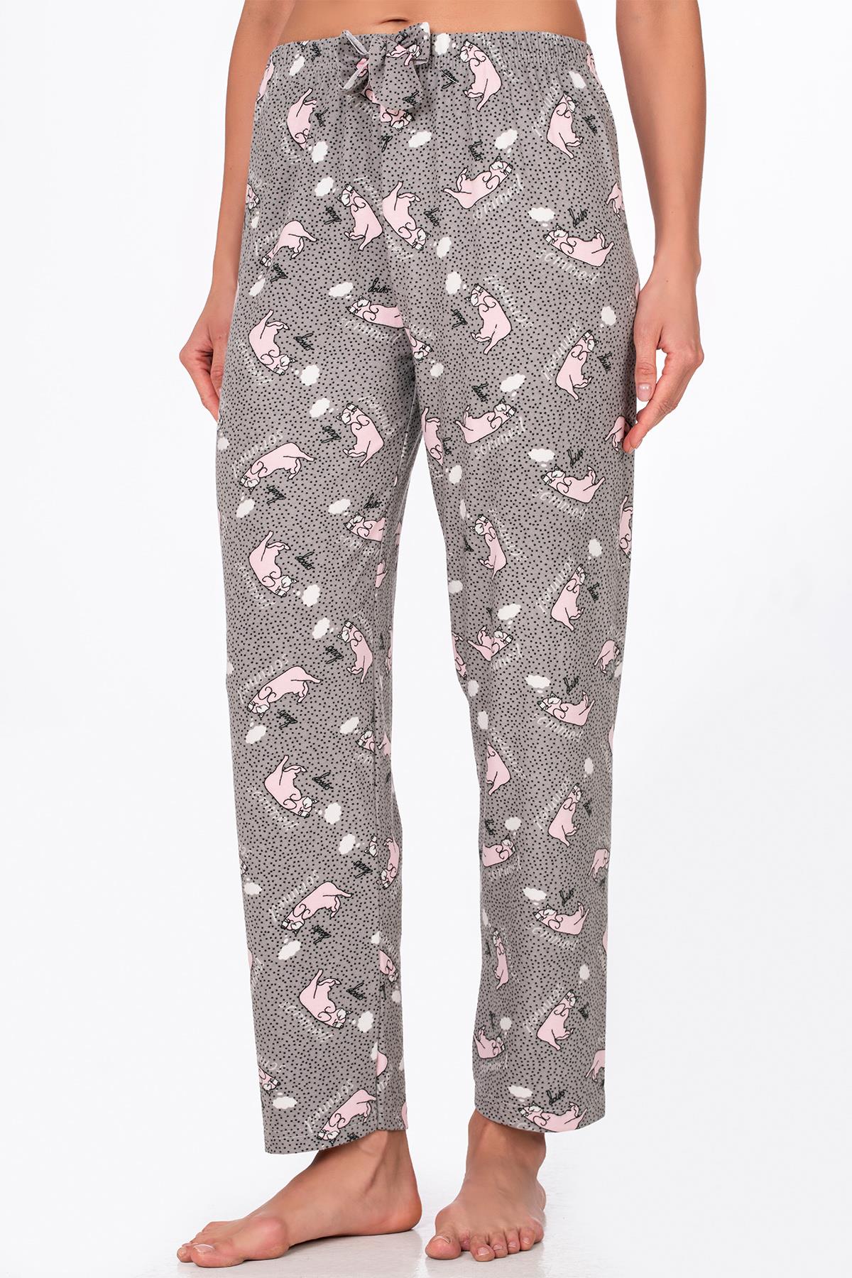 Kadın Süet Pijama Tek Alt