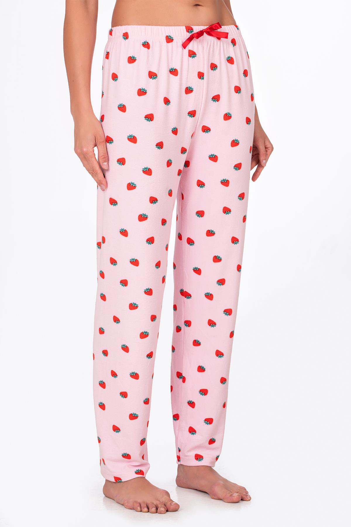 Kadın Süet Pijama Tek Alt