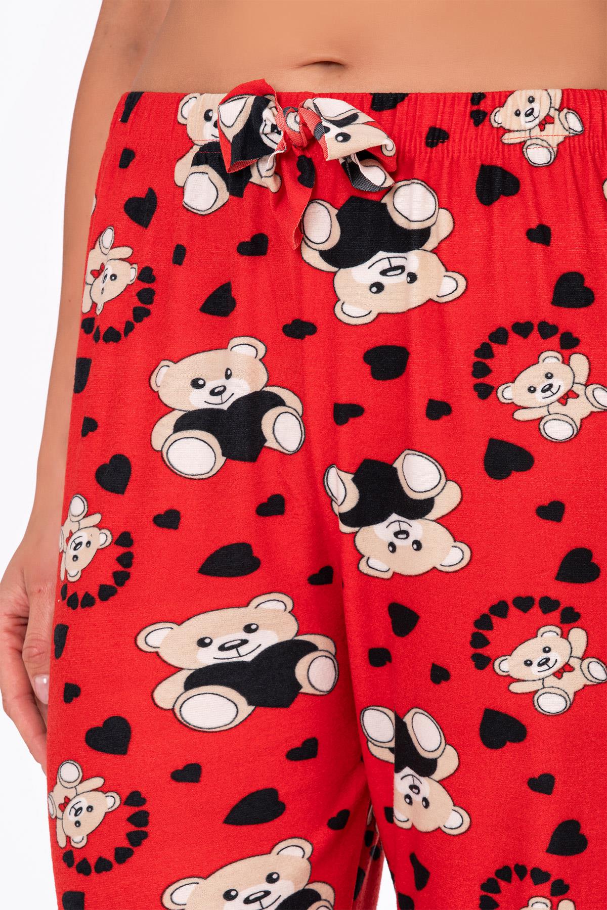 Kadın Süet Pijama Tek Alt