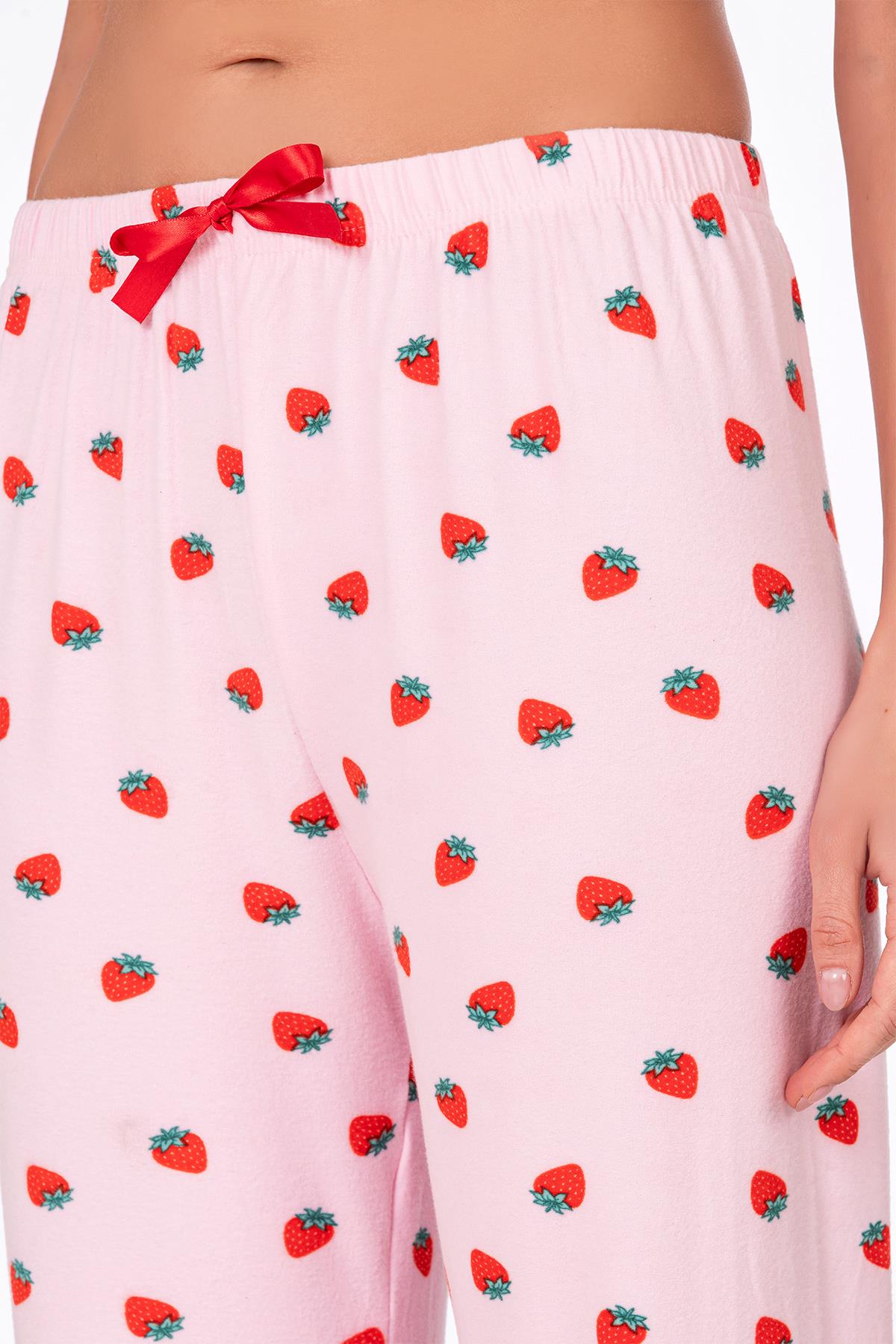 Kadın Süet Pijama Tek Alt