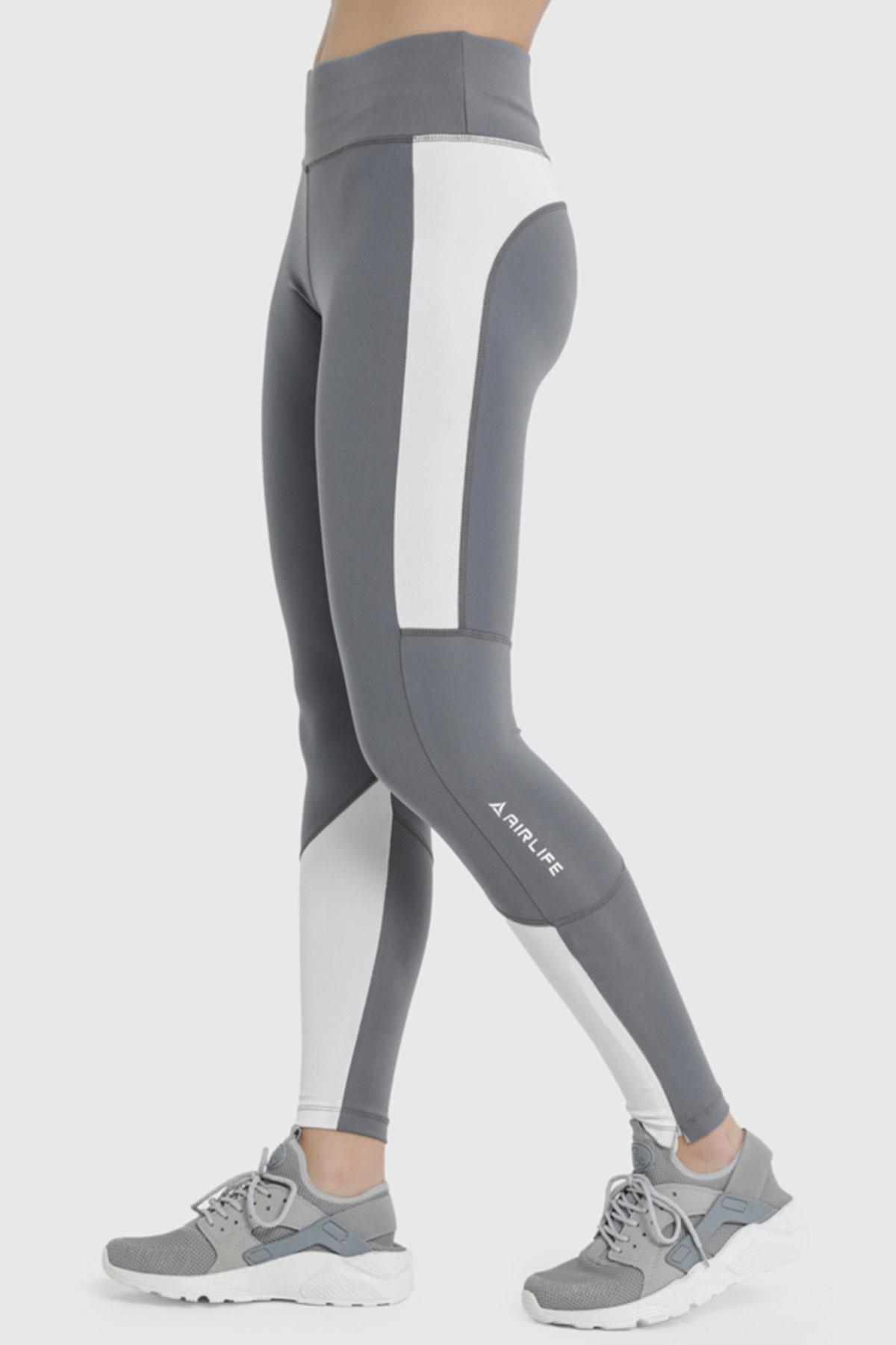 Kadın Ultra Slim Plates Tayt | Gri 22024