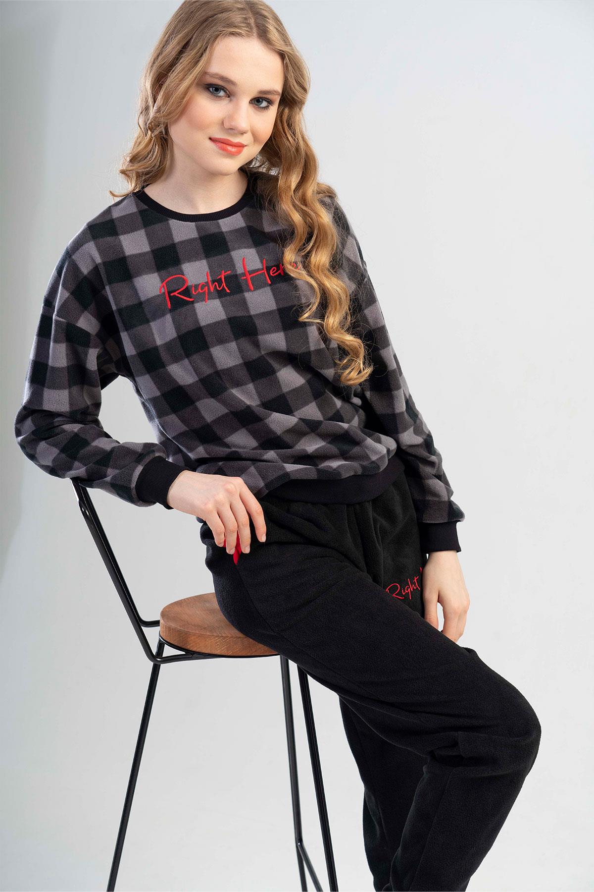 Kadın Uzun Kol Polar Kadın Pijama Takımı | 2020480168