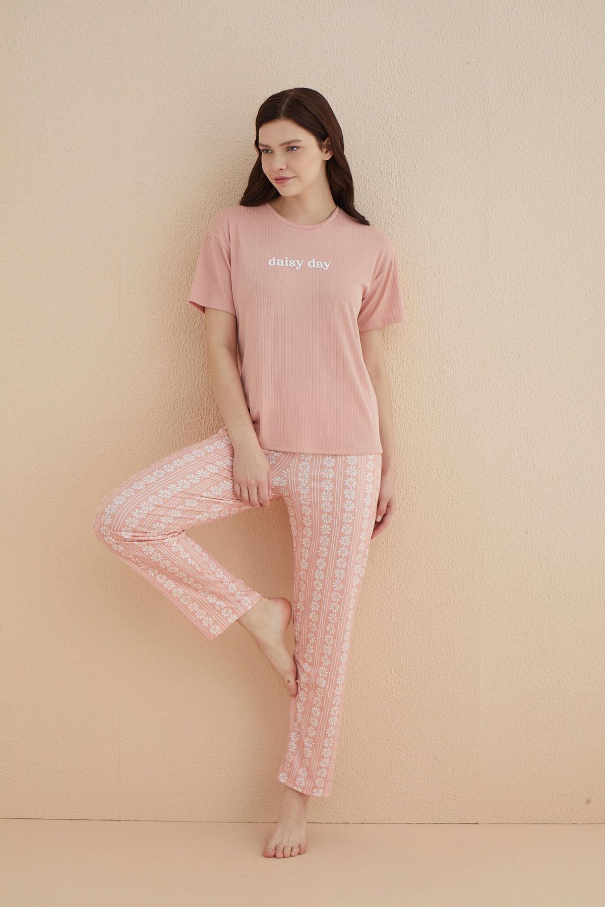 Kaşkorse Genç Bisiklet Yaka Pijama Takımı | 70105-14