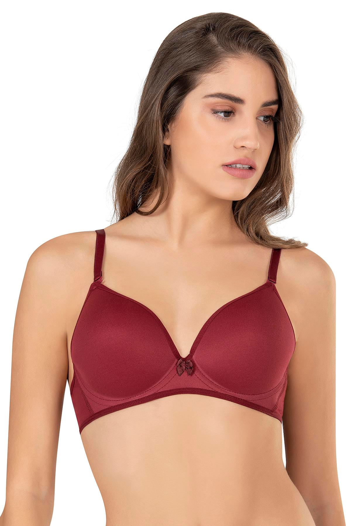 Kompedan Basic B Cup Desteksiz Sütyen Bordo | Nisan