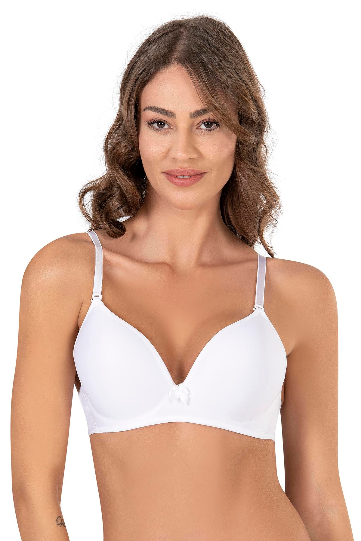 Kompedan Basic B Cup Desteksiz Sütyen Beyaz | Nisan
