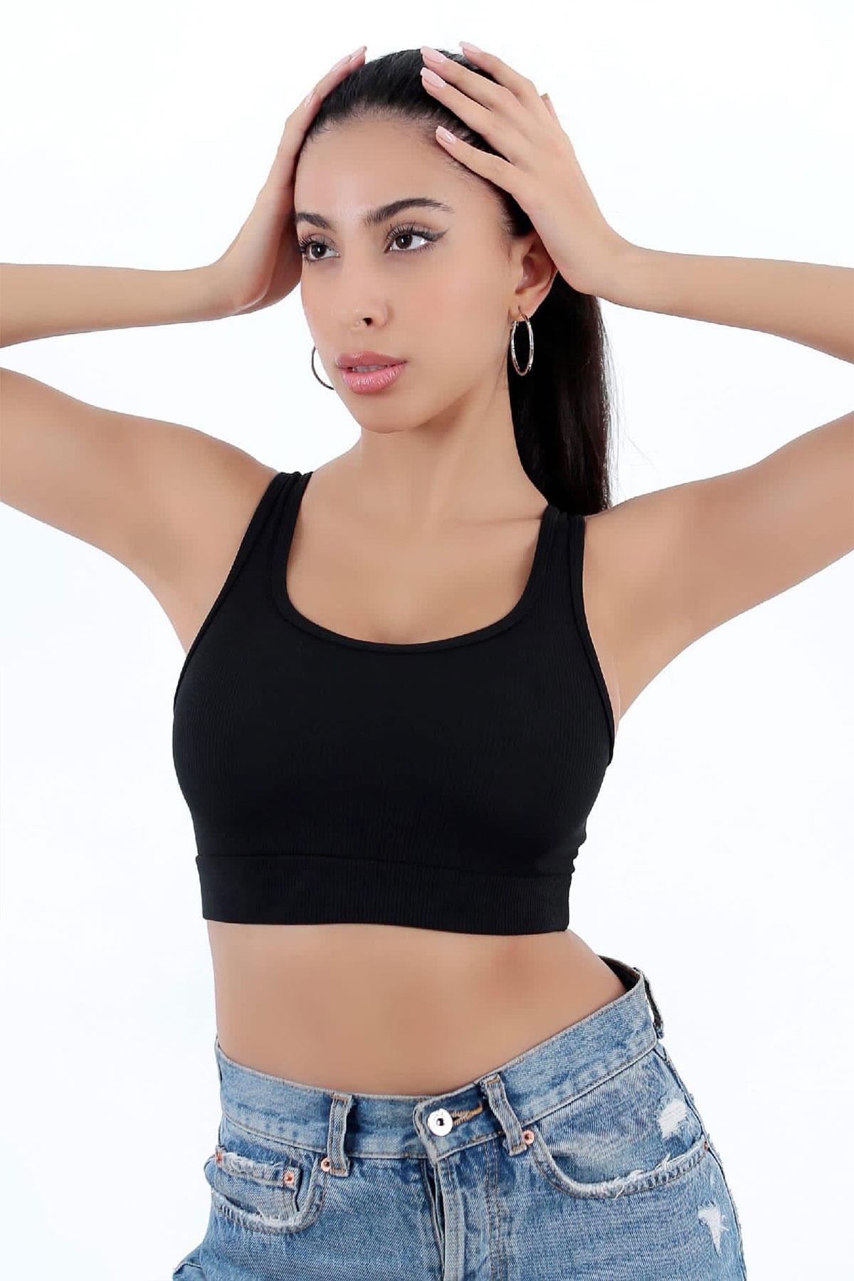 Kompedan Fitilli Crop | Sporcu Sütyeni