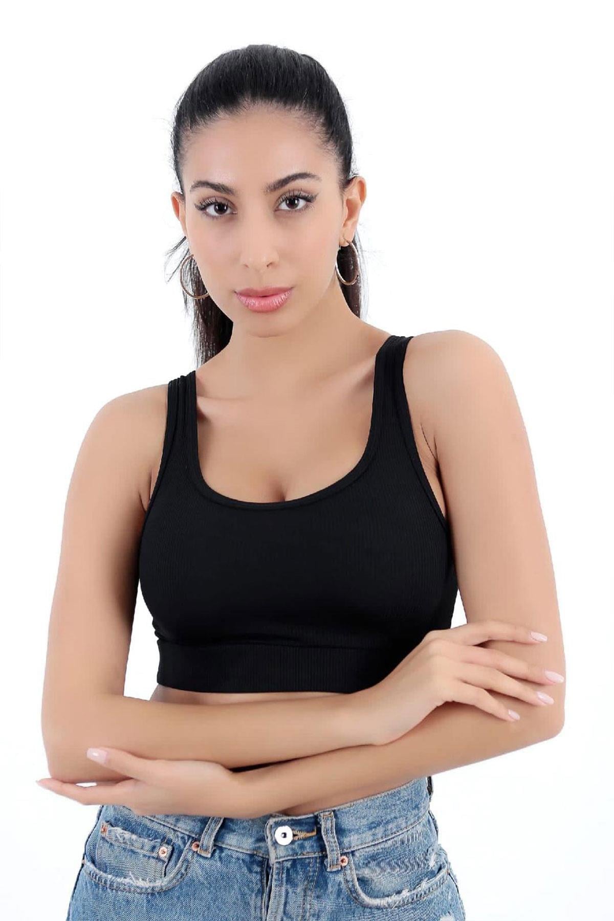 Kompedan Fitilli Crop | Sporcu Sütyeni