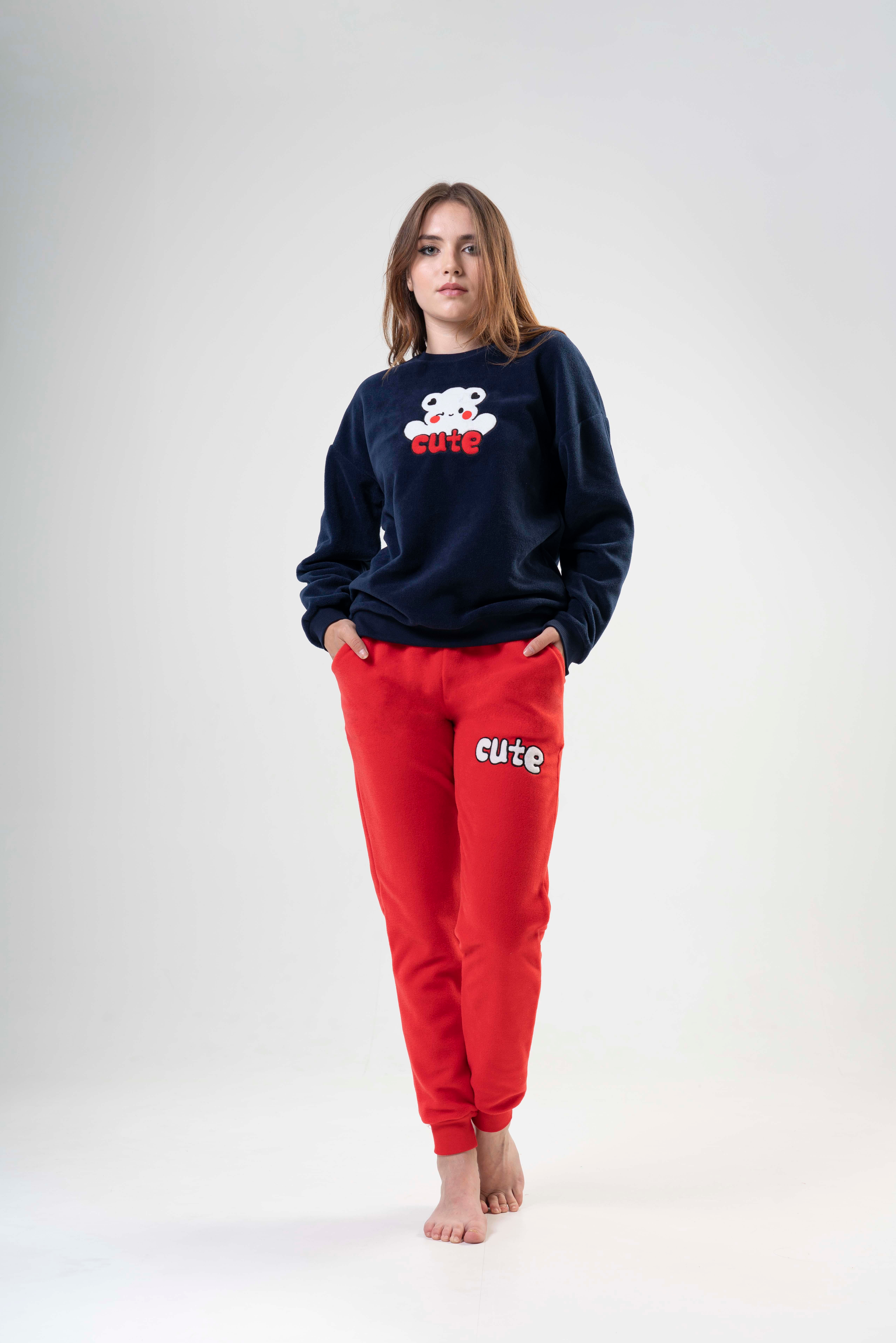 Kompedan Kadın Uzun Kol Polar Pijama Takımı | 2020060000 