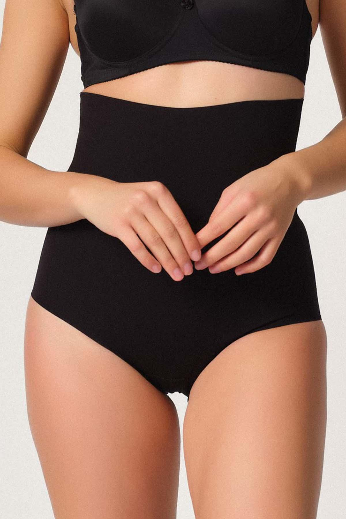 Lazer Kesim Slip Korse Siyah | MI 2708 