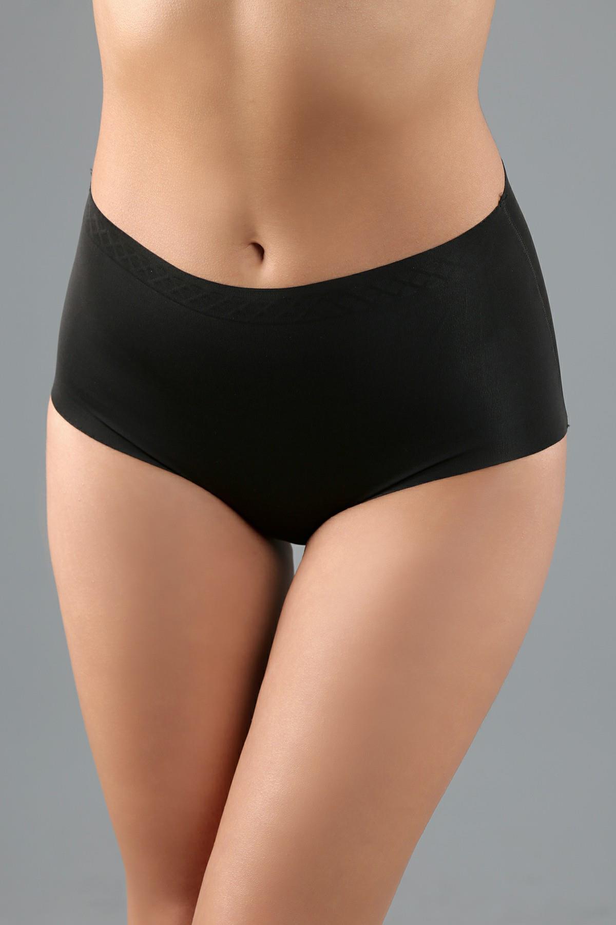 Lazer Kesim Yüksek Bel Bato | Siyah 9201