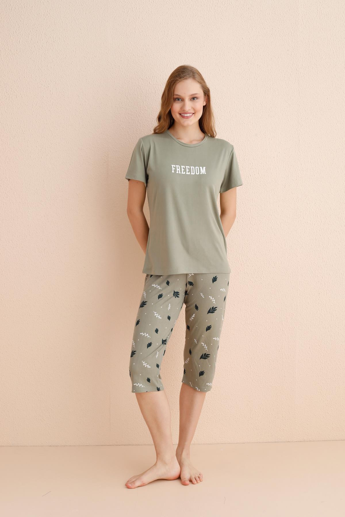 Milan Genç Kısa Kollu Kaprili Pijama Takım | 50108-17