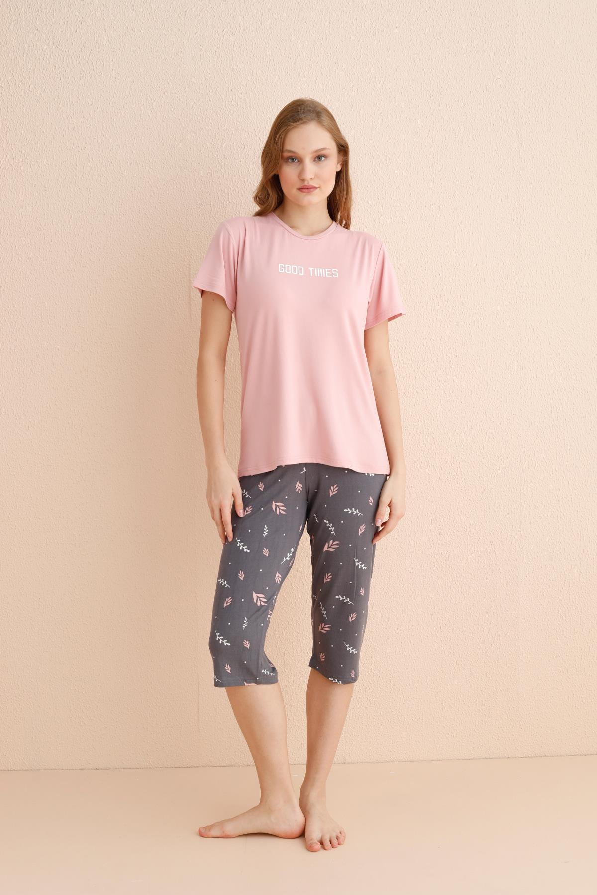 Milan Genç Kısa Kollu Kaprili Pijama Takımı | 50108-18