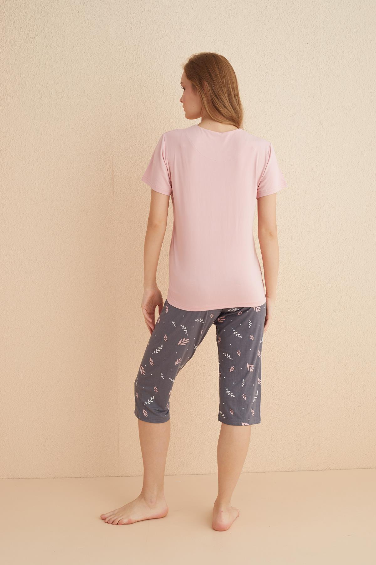 Milan Genç Kısa Kollu Kaprili Pijama Takımı | 50108-18