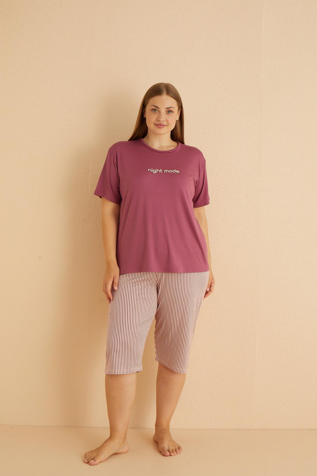 Milan Kısa Kollu Kaprili Battal Pijama Takımı | 50503-18