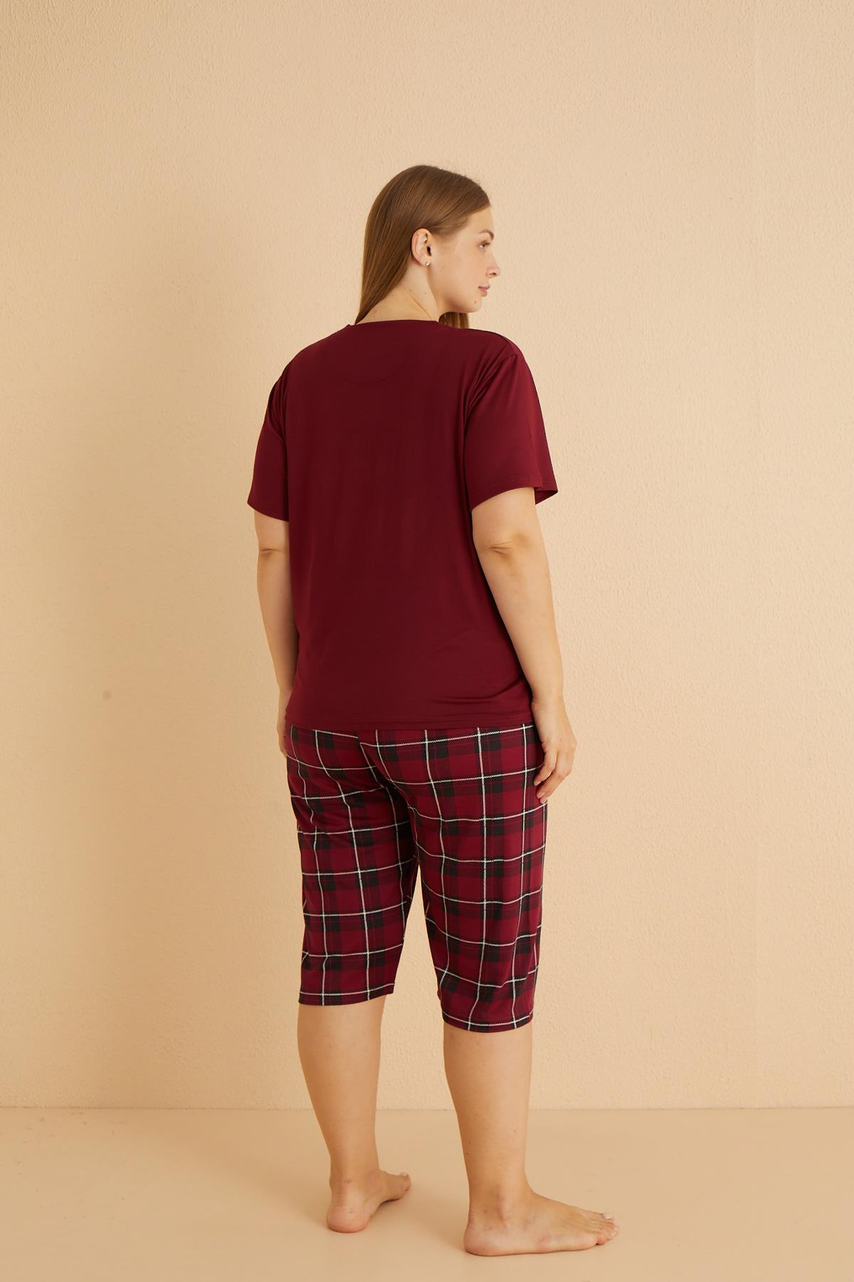 Milan Kısa Kollu Kaprili Battal Pijama Takımı | 50503-20