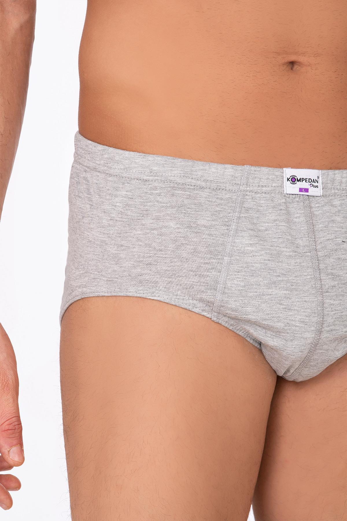 Pamuklu Penye Süprem Esnek Rahat Slip Külot | Gri Melanj K0037