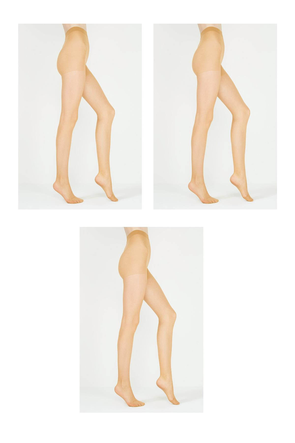 Penti Bayan Lycra Fıt 15 3 Lü Külotlu Çorap Ten