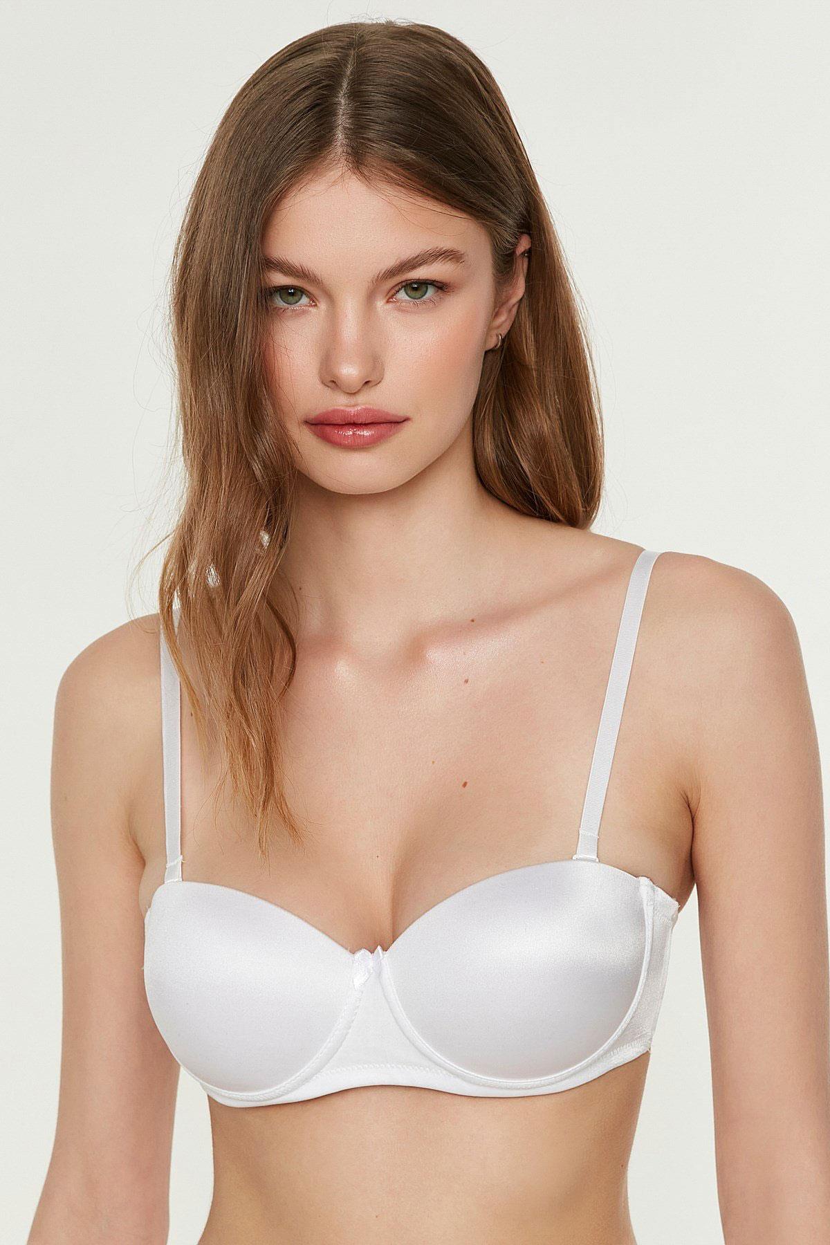 Straplez Destekli Sütyen Beyaz | New Bra 7055