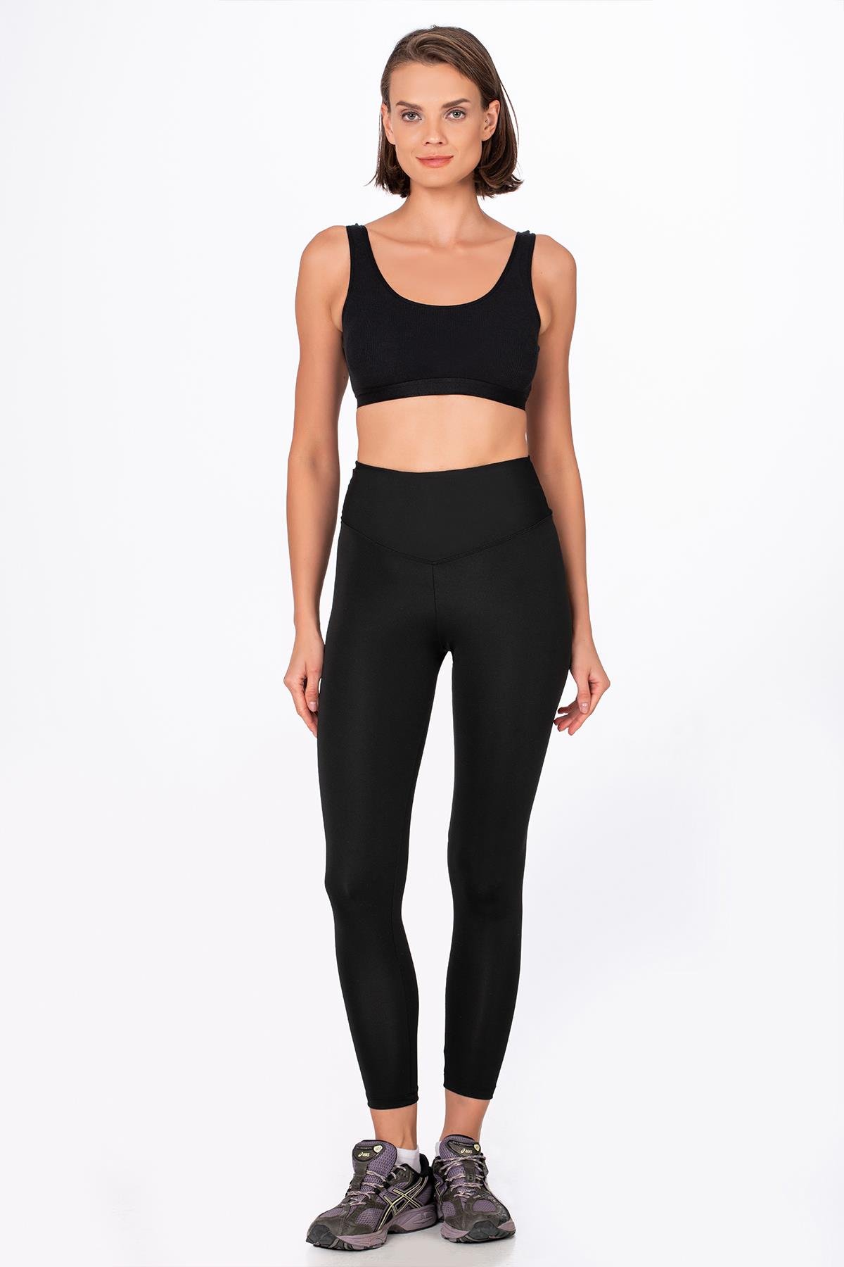 Yüksek Bel Spor Tayt | Siyah