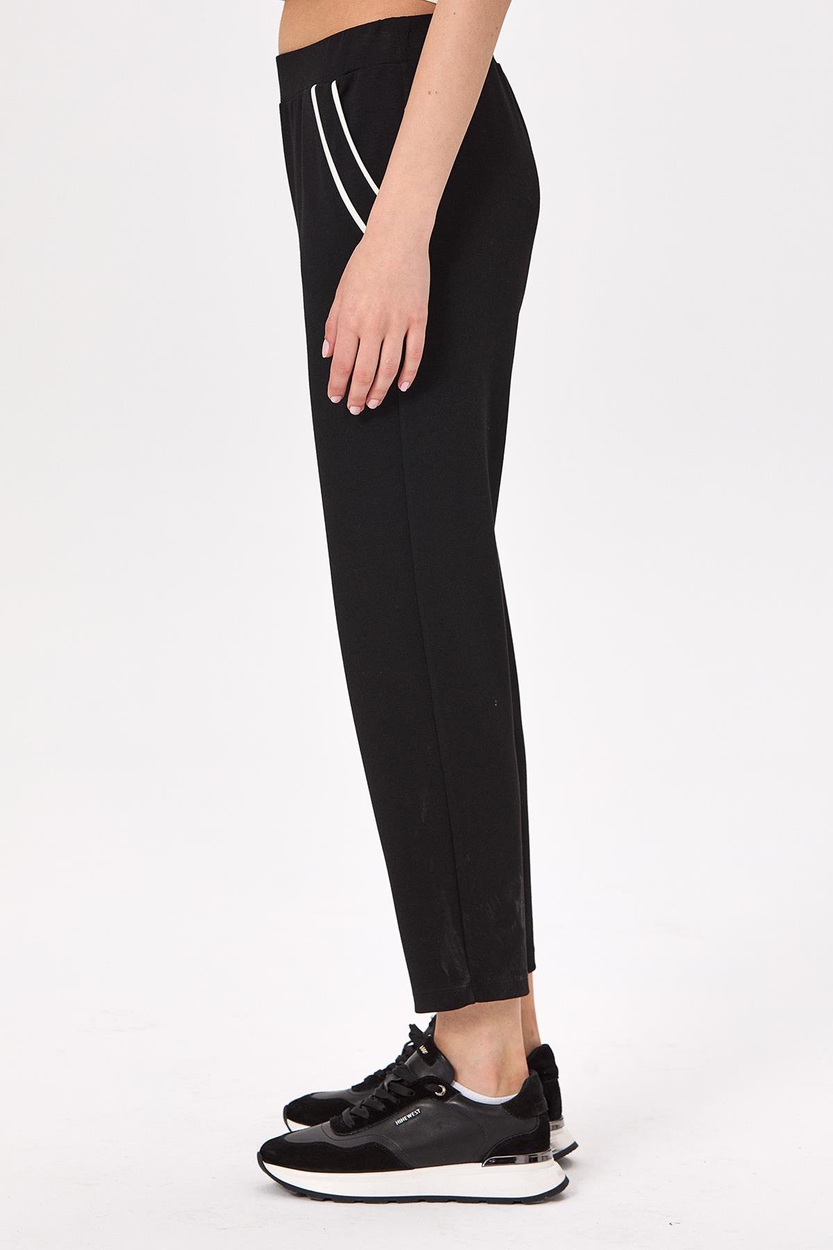 Beli Lastikli Ara Biye Detaylı Cepli Pantolon 025-2103