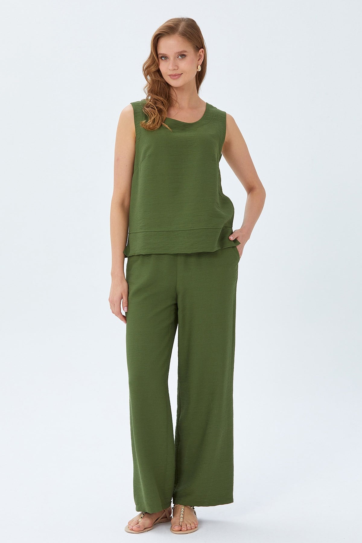 Beli Lastikli Bol Paça Pantolon 026-3501