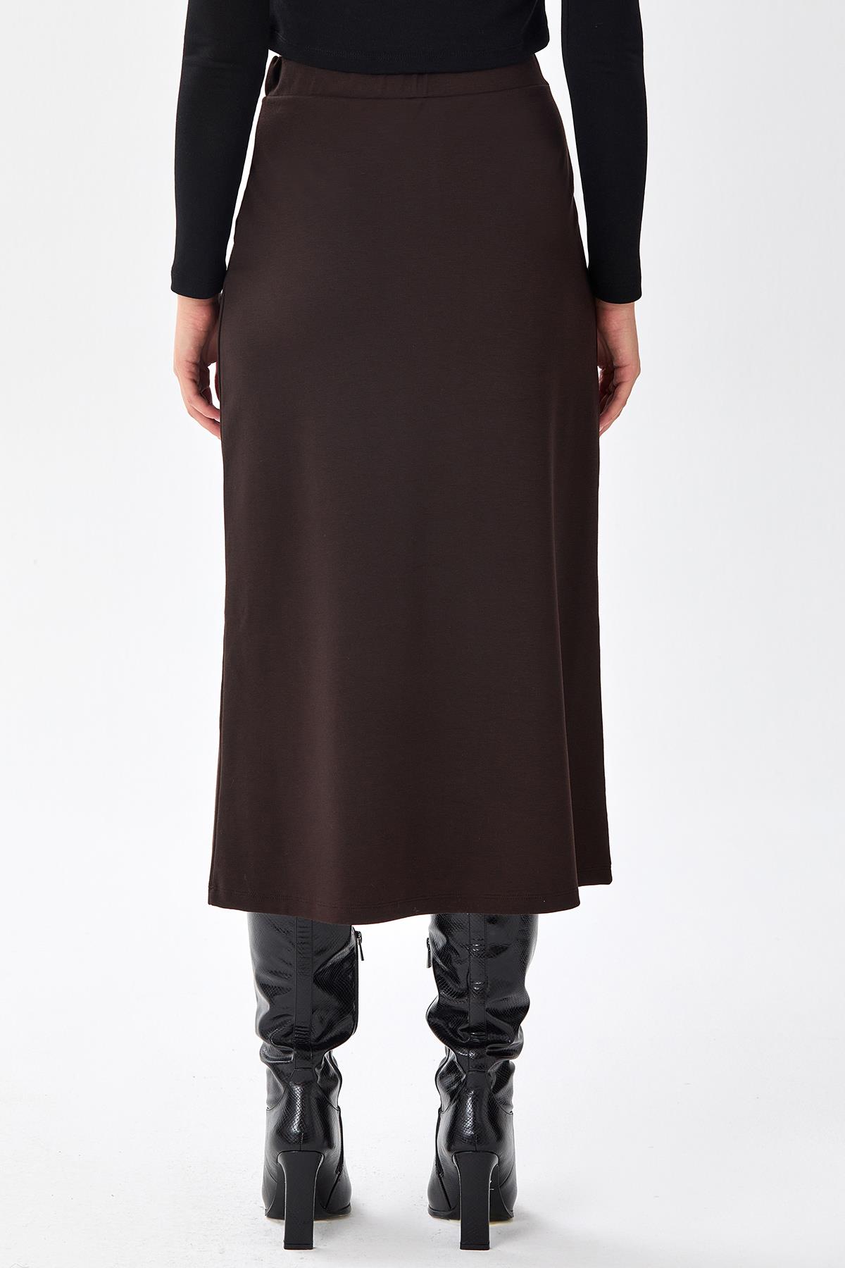 Beli Lastikli Cep Detaylı Etek 256-2012