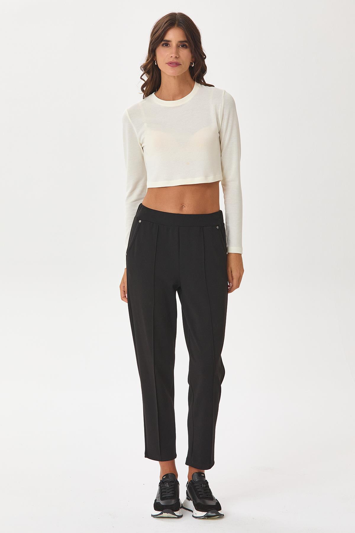 Beli Lastikli Cep Detaylı Pantolon 245-2105