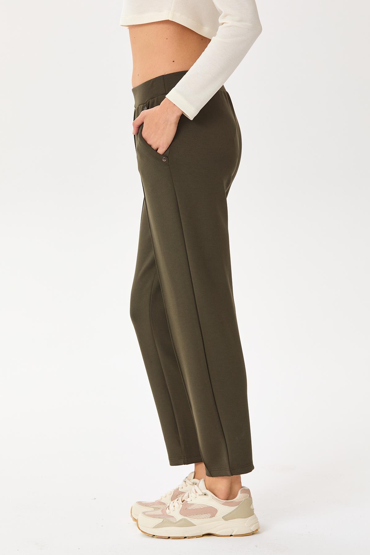 Beli Lastikli Cep Detaylı Pantolon 245-2105