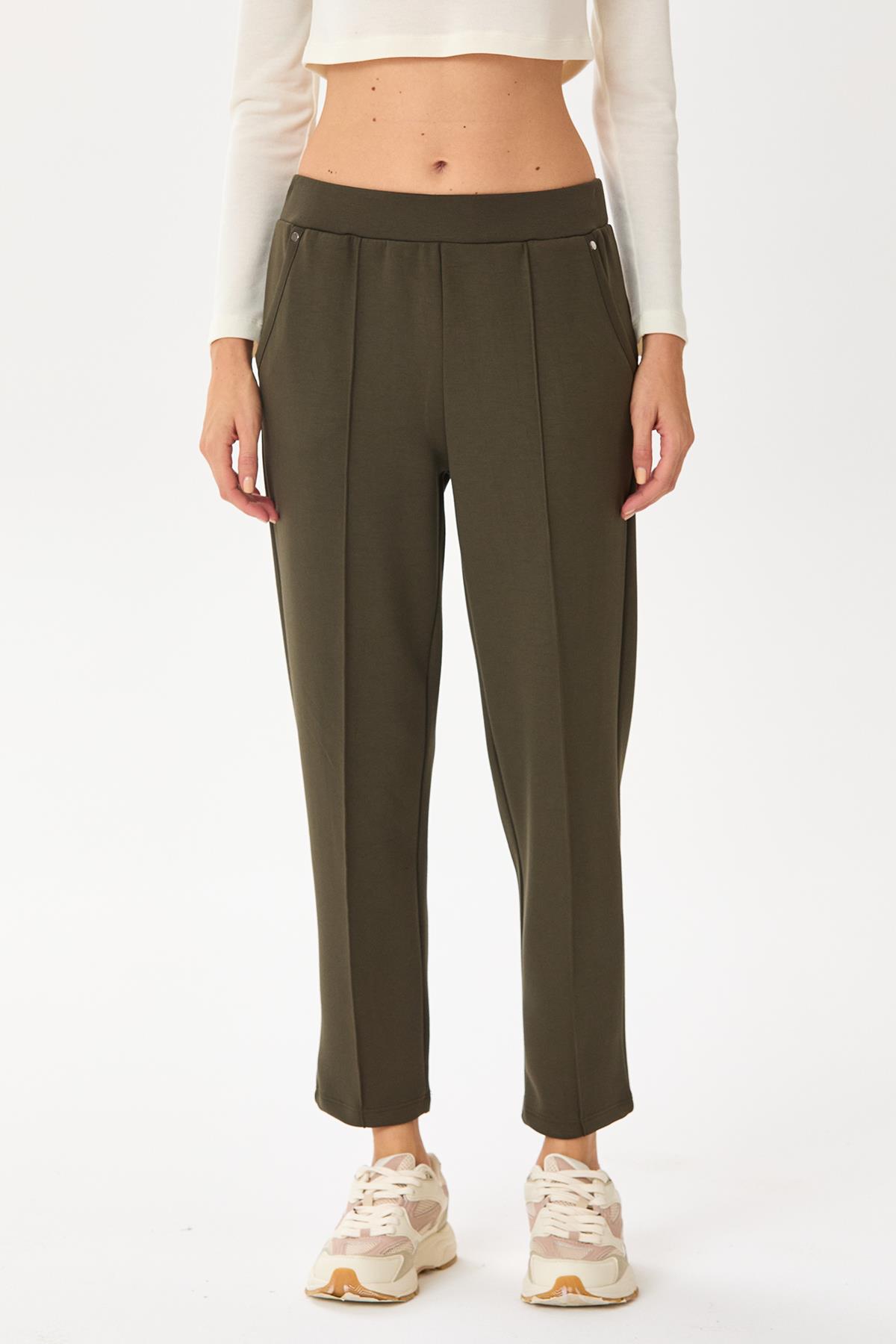 Beli Lastikli Cep Detaylı Pantolon 245-2105