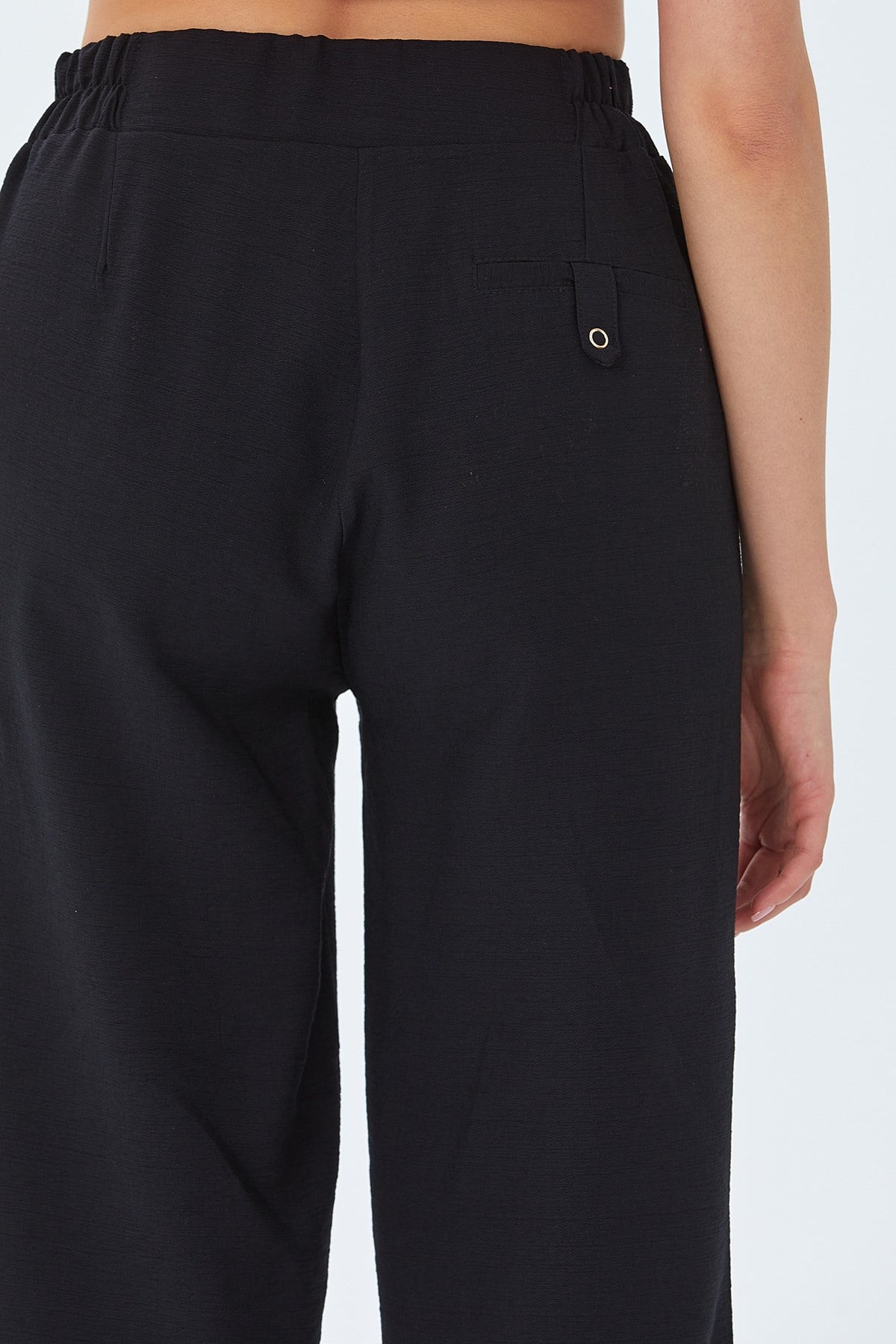 Beli Lastikli Çıtçıt Detaylı Cepli Pantolon 026-3508