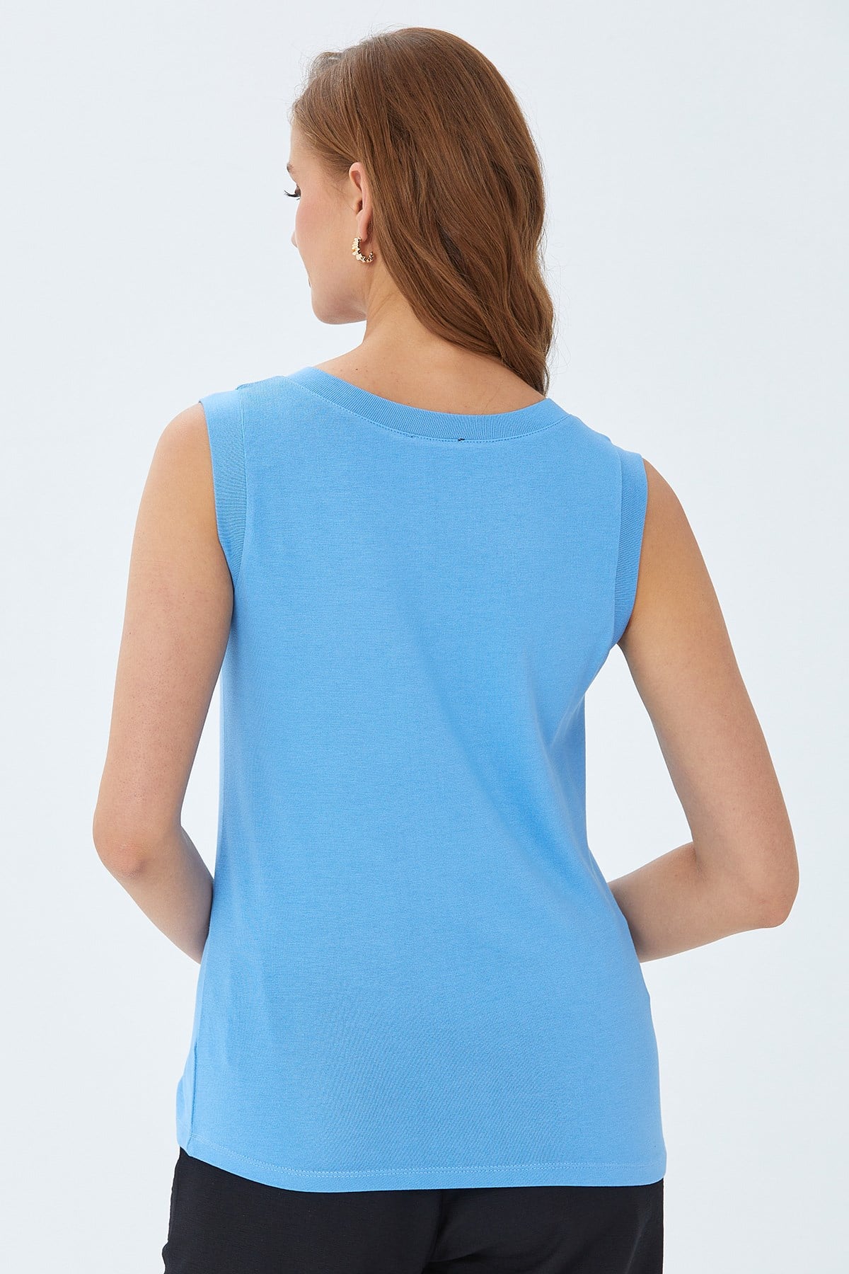 V Yaka Mini Kollu Bluz 026-1002