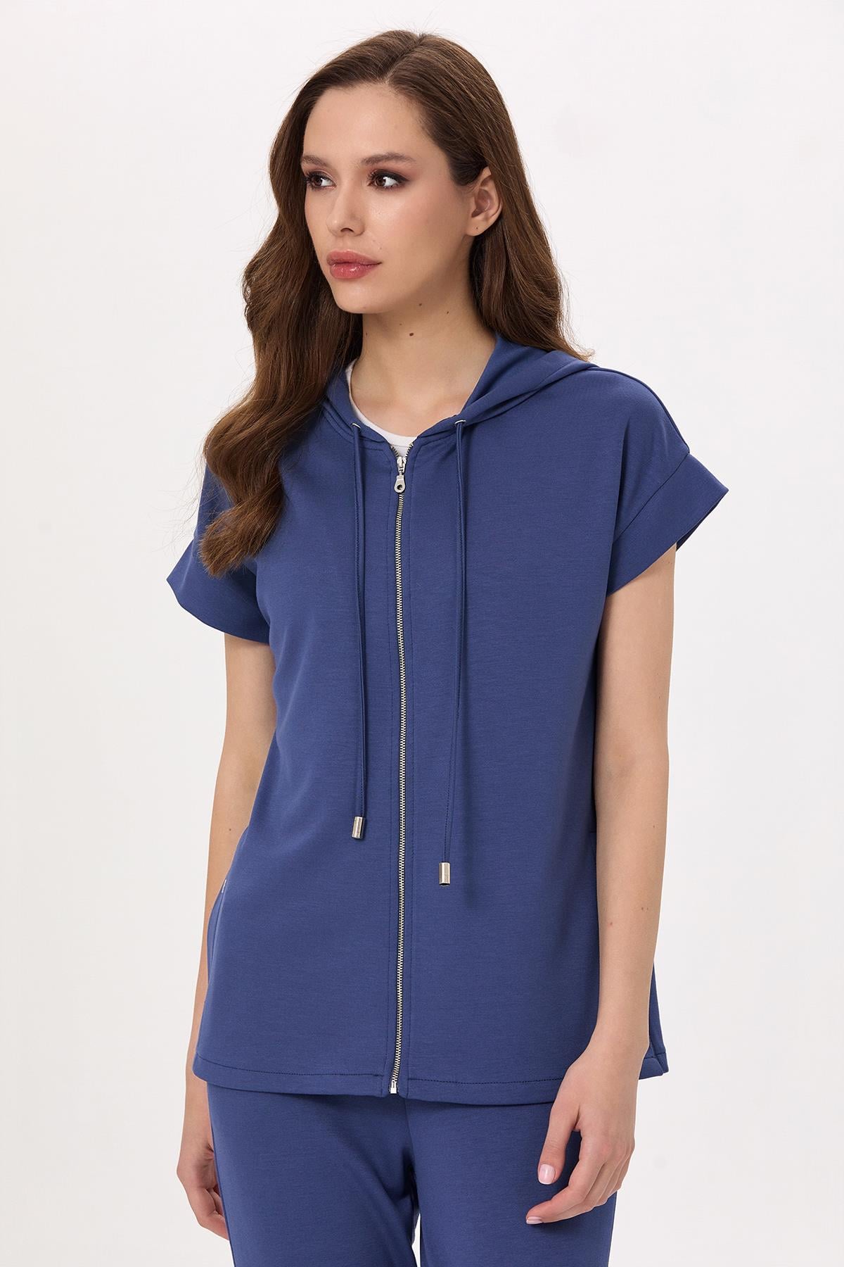 Yanı Çıtçıt Detaylı Kapüşonlu S-Shirt 025-2100