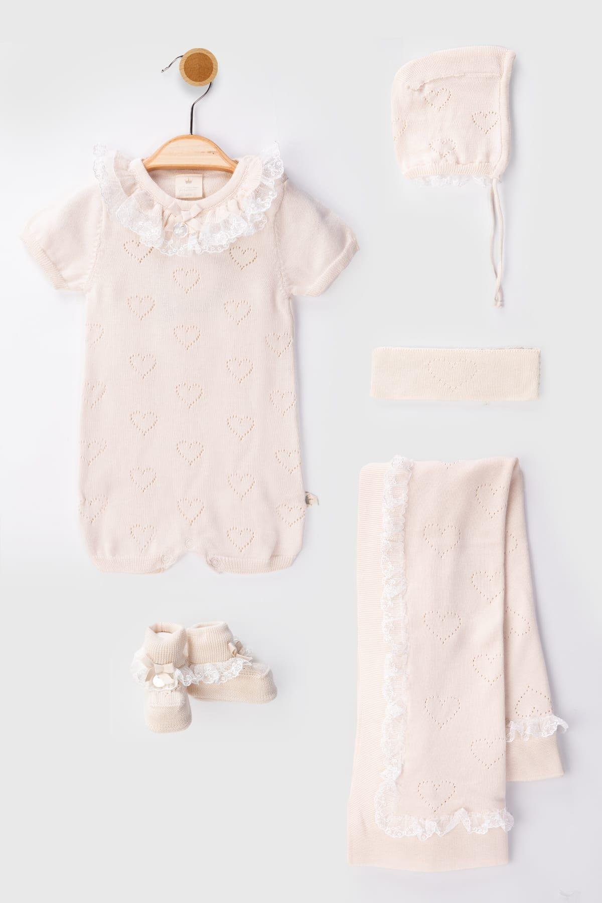 Afra Triko Kız Bebek Örgü 5li SetAfra Triko Kız Bebek Örgü 5li Set