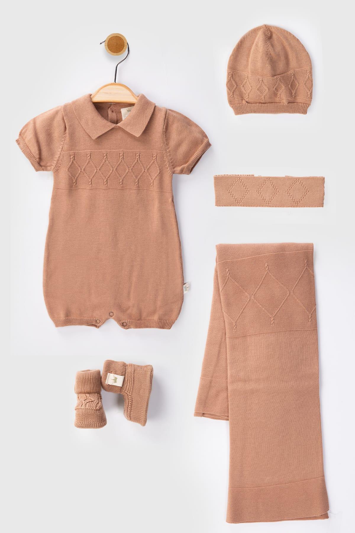 Afra Triko Unisex Bebek Örgü 5li SetAfra Triko Unisex Bebek Örgü 5li Set