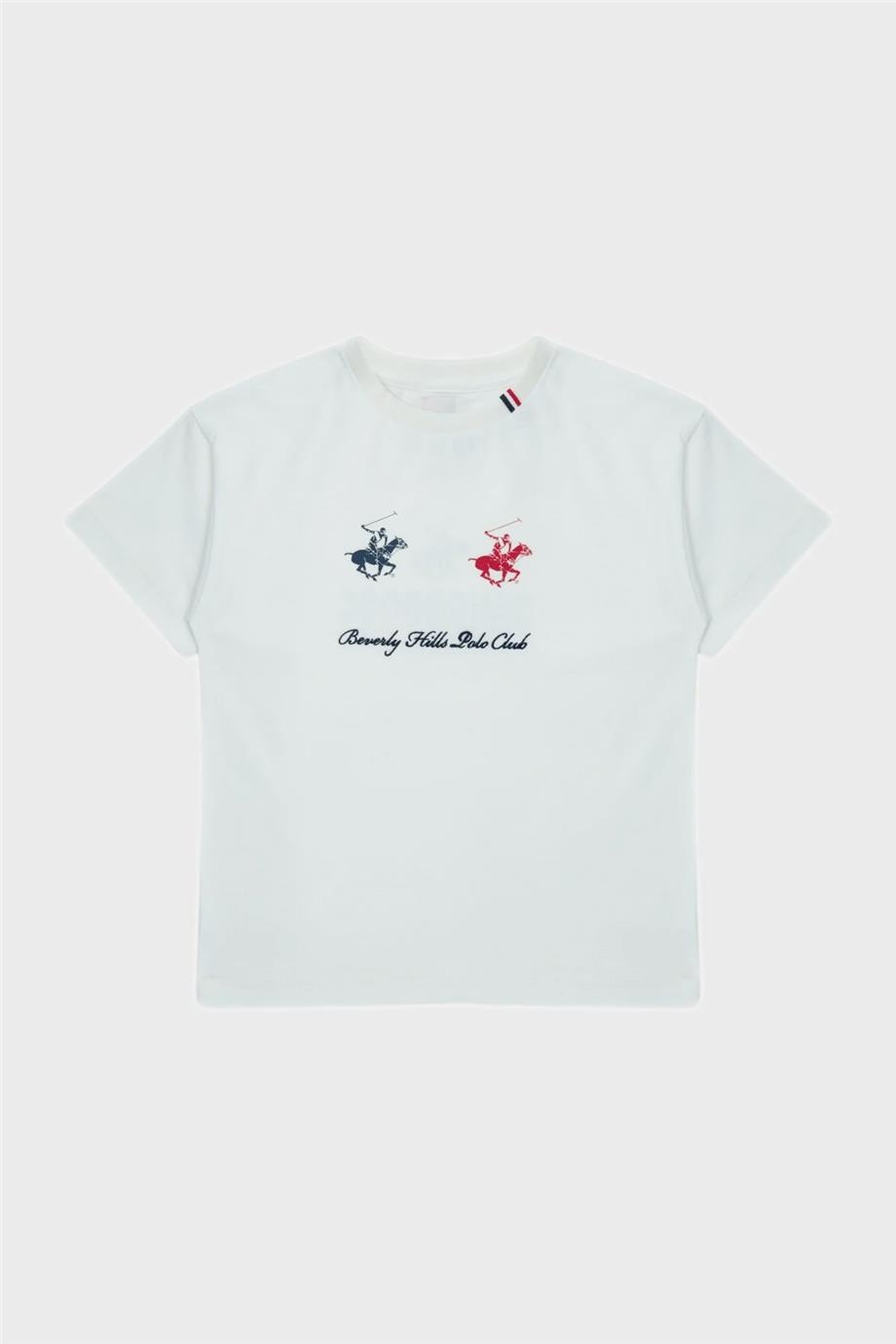 Beverly Hills Polo Club Erkek Çocuk Beyaz T-Shirt