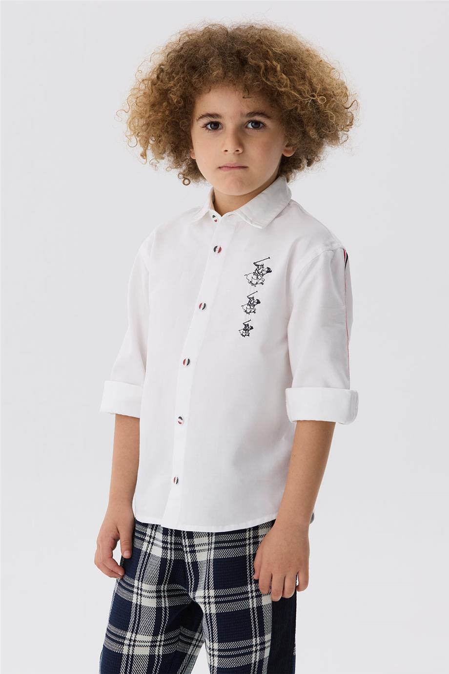 Beverly Hills Polo Club Erkek Çocuk Beyaz Gömlek