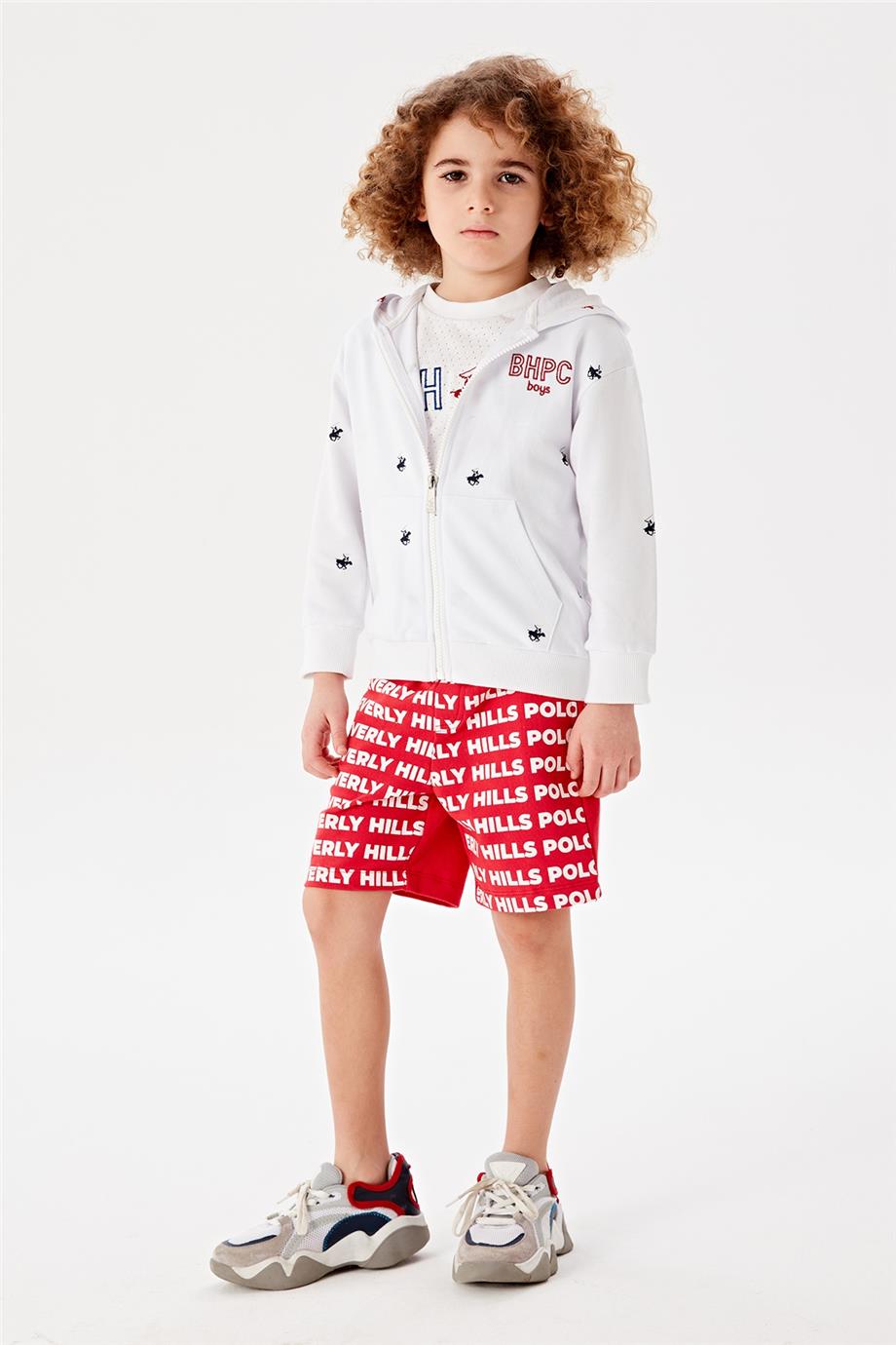 Beverly Hills Polo Club Erkek Çocuk Beyaz Eşofman Üstü