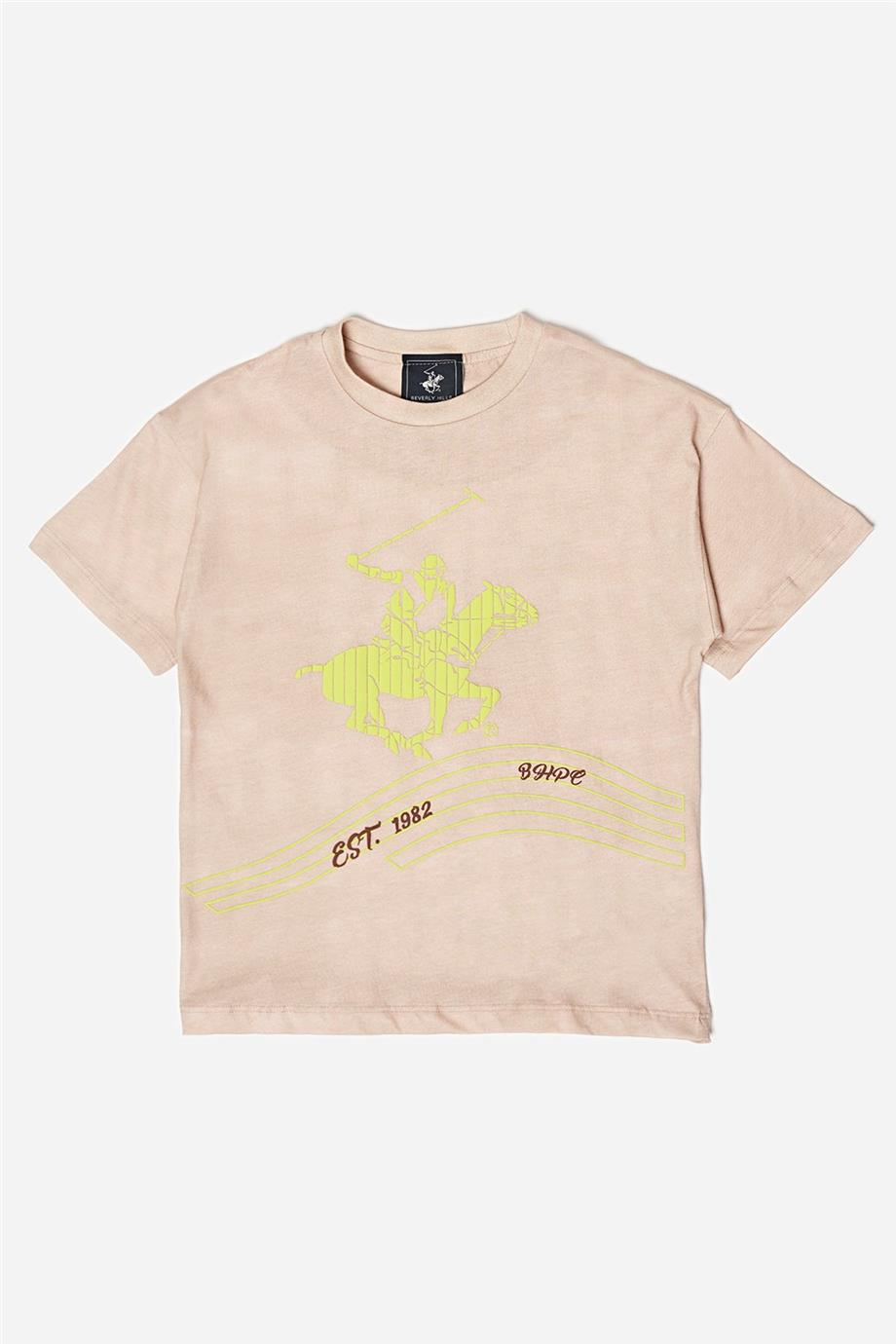Beverly Hills Polo Club Erkek Çocuk Bej T-Shirt