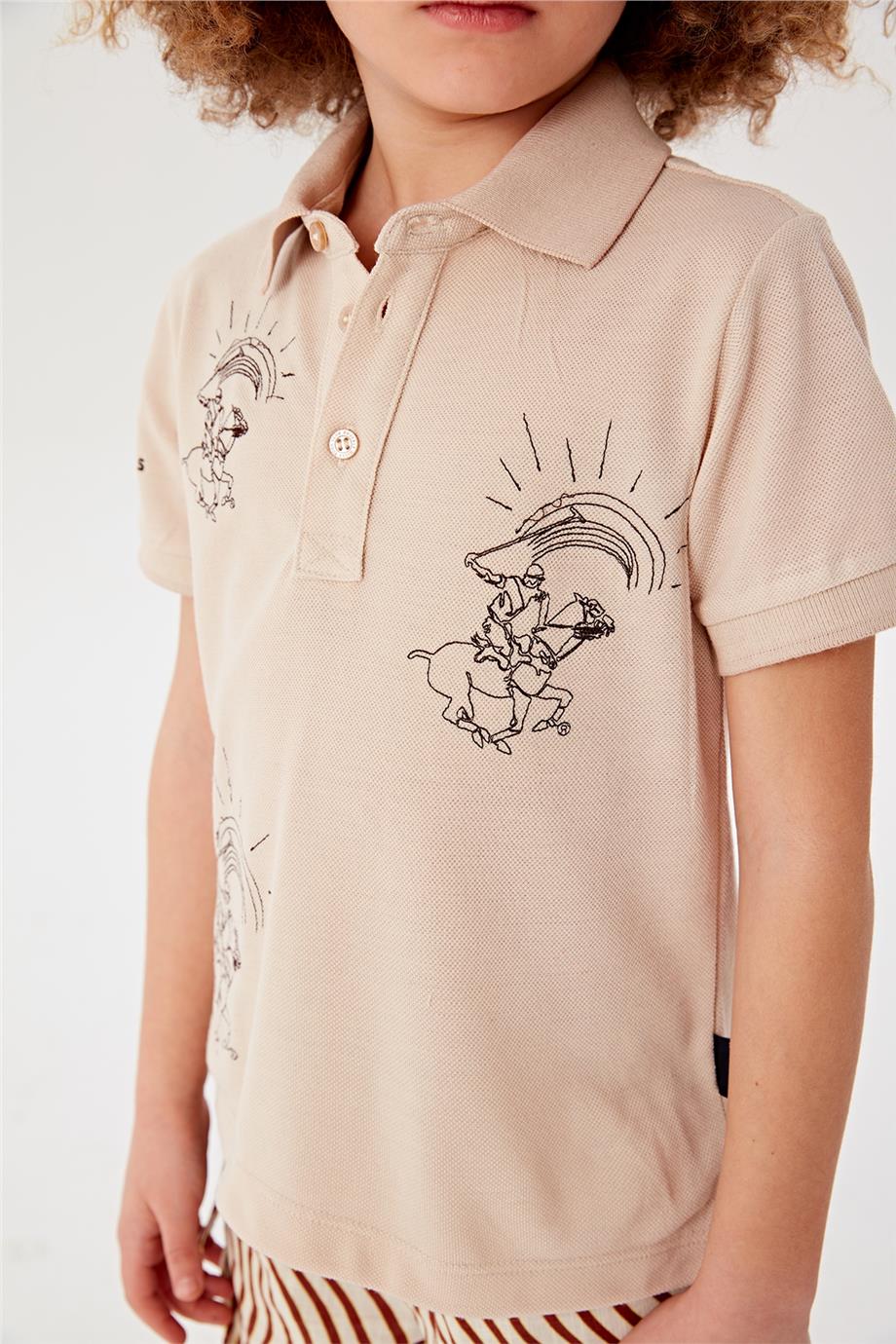 Beverly Hills Polo Club Erkek Çocuk Bej T-Shirt