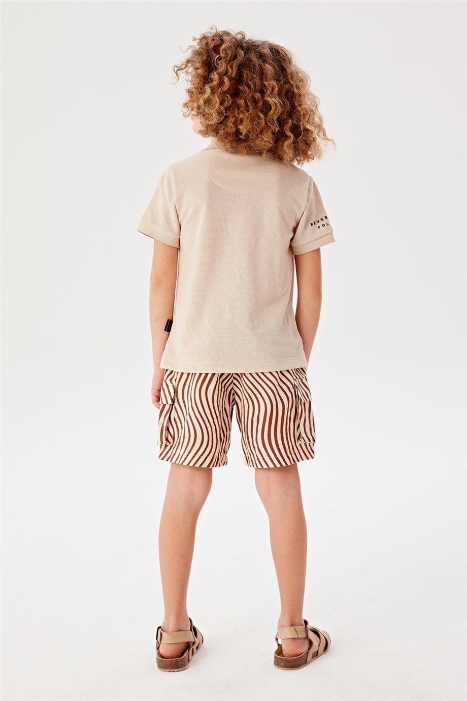 Beverly Hills Polo Club Erkek Çocuk Bej T-Shirt